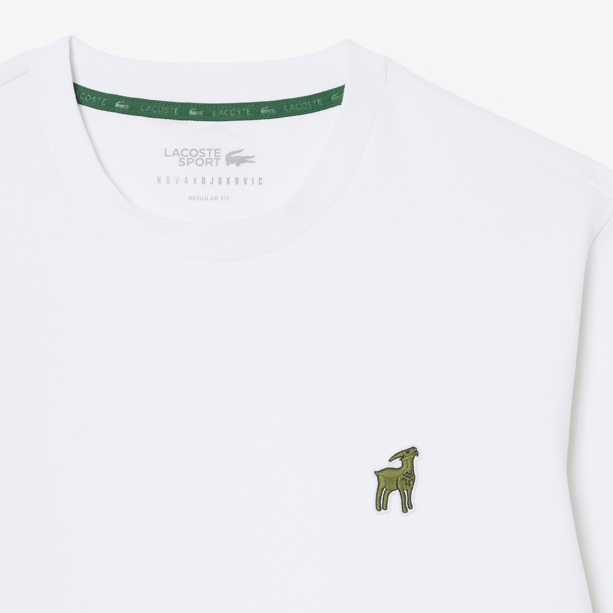 Lacoste x Novak Djokovic The GOAT Erkek Regular Fit Bisiklet Yaka Beyaz Sweatshirt
