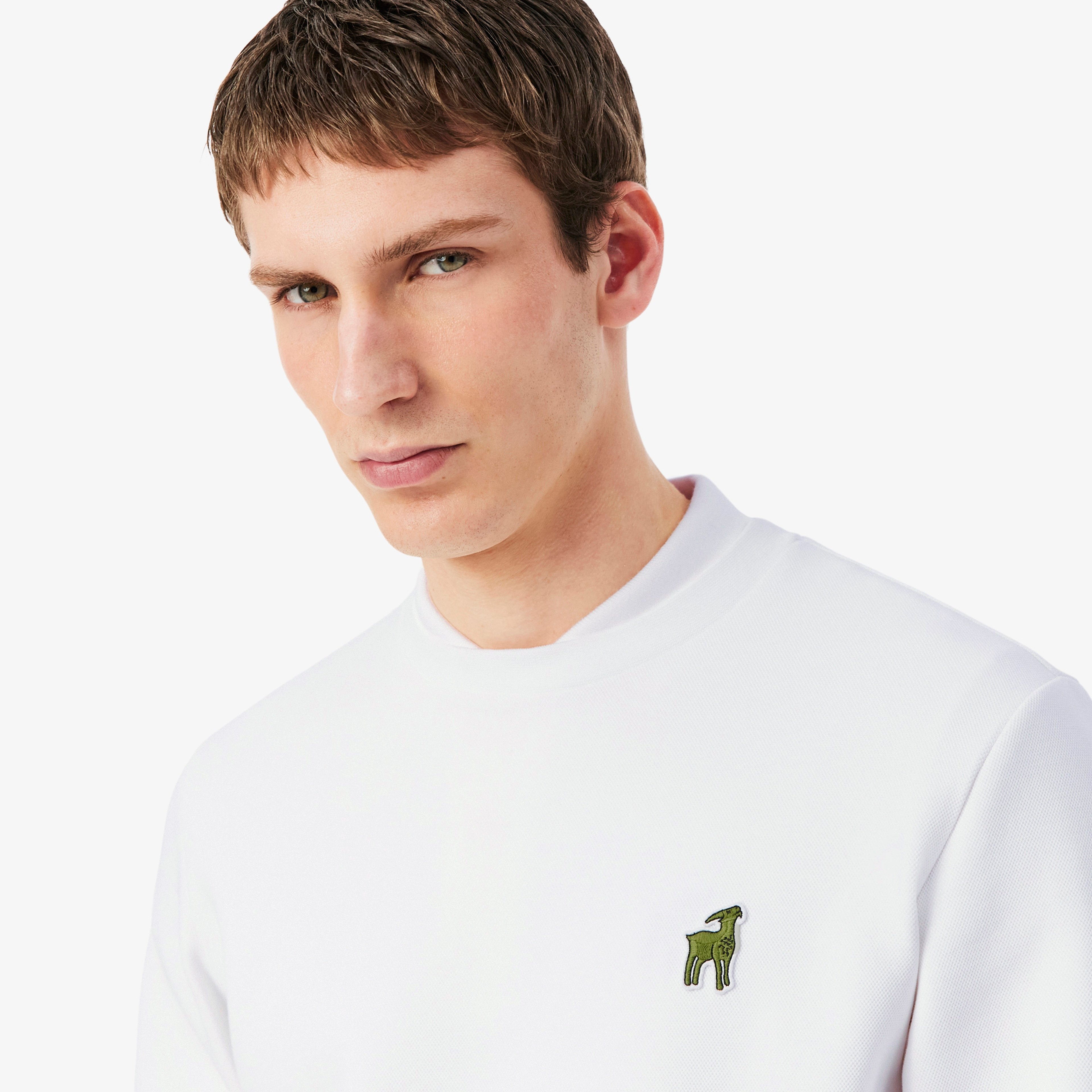 Lacoste x Novak Djokovic The GOAT Erkek Regular Fit Bisiklet Yaka Beyaz Sweatshirt Lacoste x Novak Djokovic The GOAT Erkek Regular Fit Bisiklet Yaka Beyaz Sweatshirt