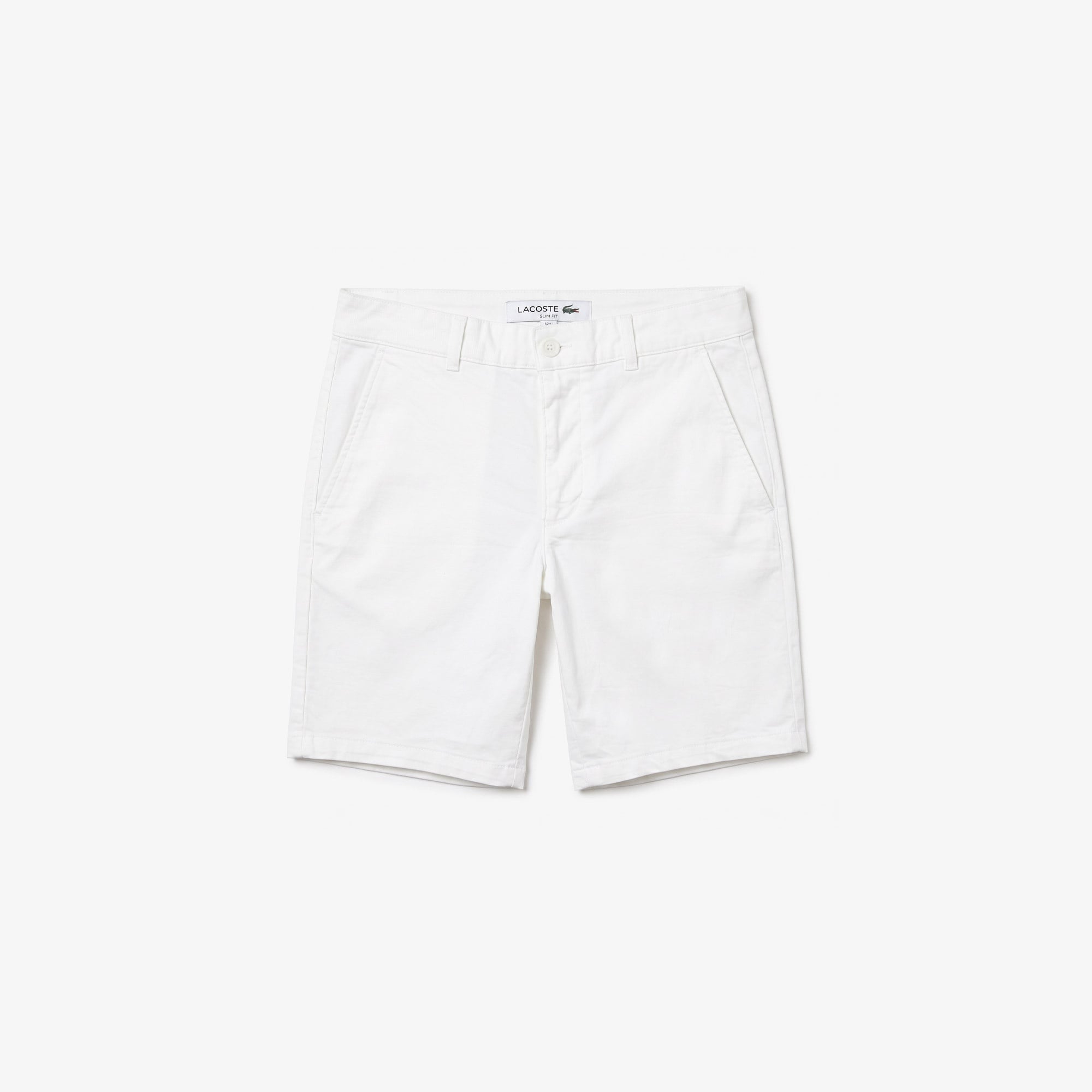 Erkek Slim Fit Beyaz Bermuda Şort