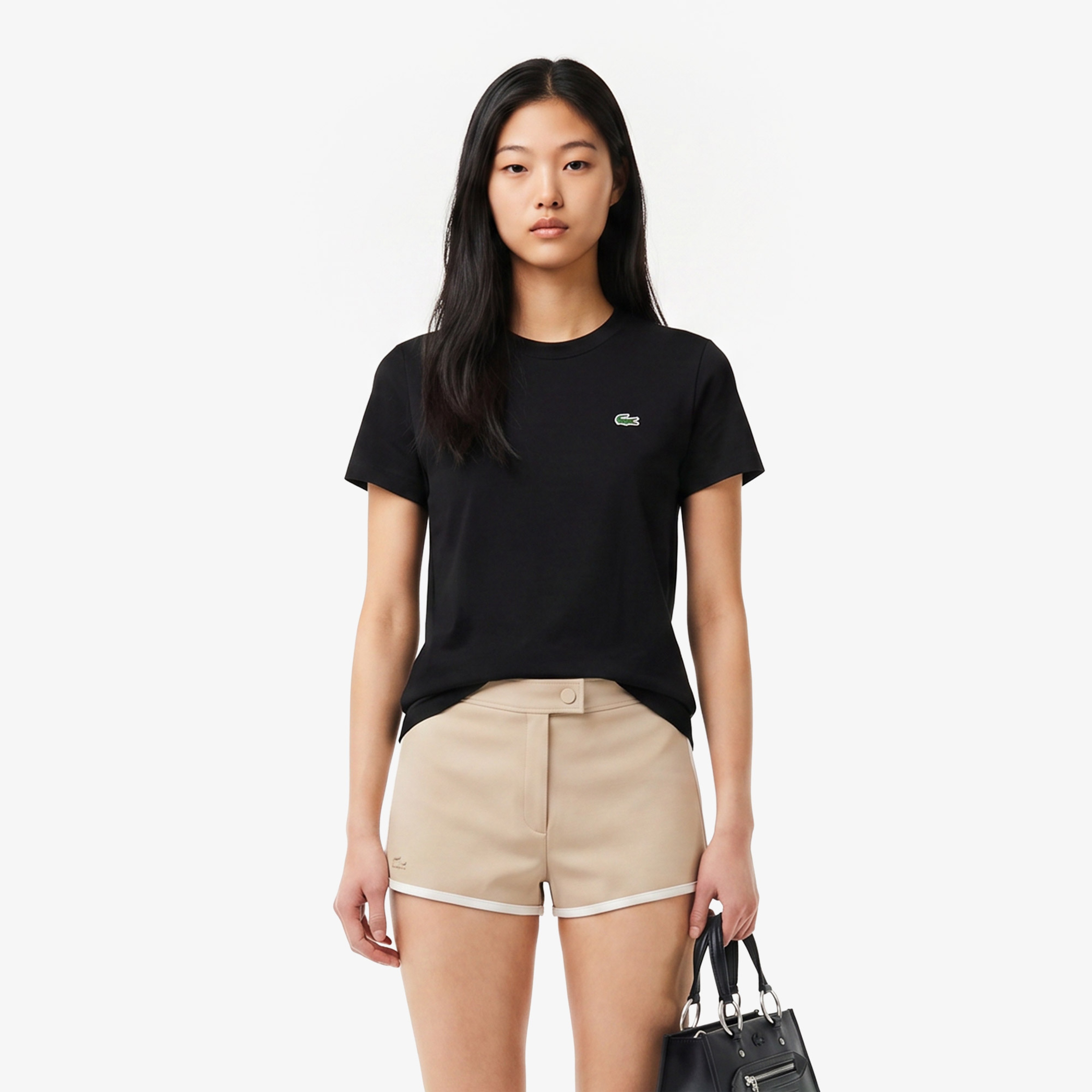 Kadın Slim Fit Bisiklet Yaka Siyah T-Shirt Kadın Slim Fit Bisiklet Yaka Siyah T-Shirt