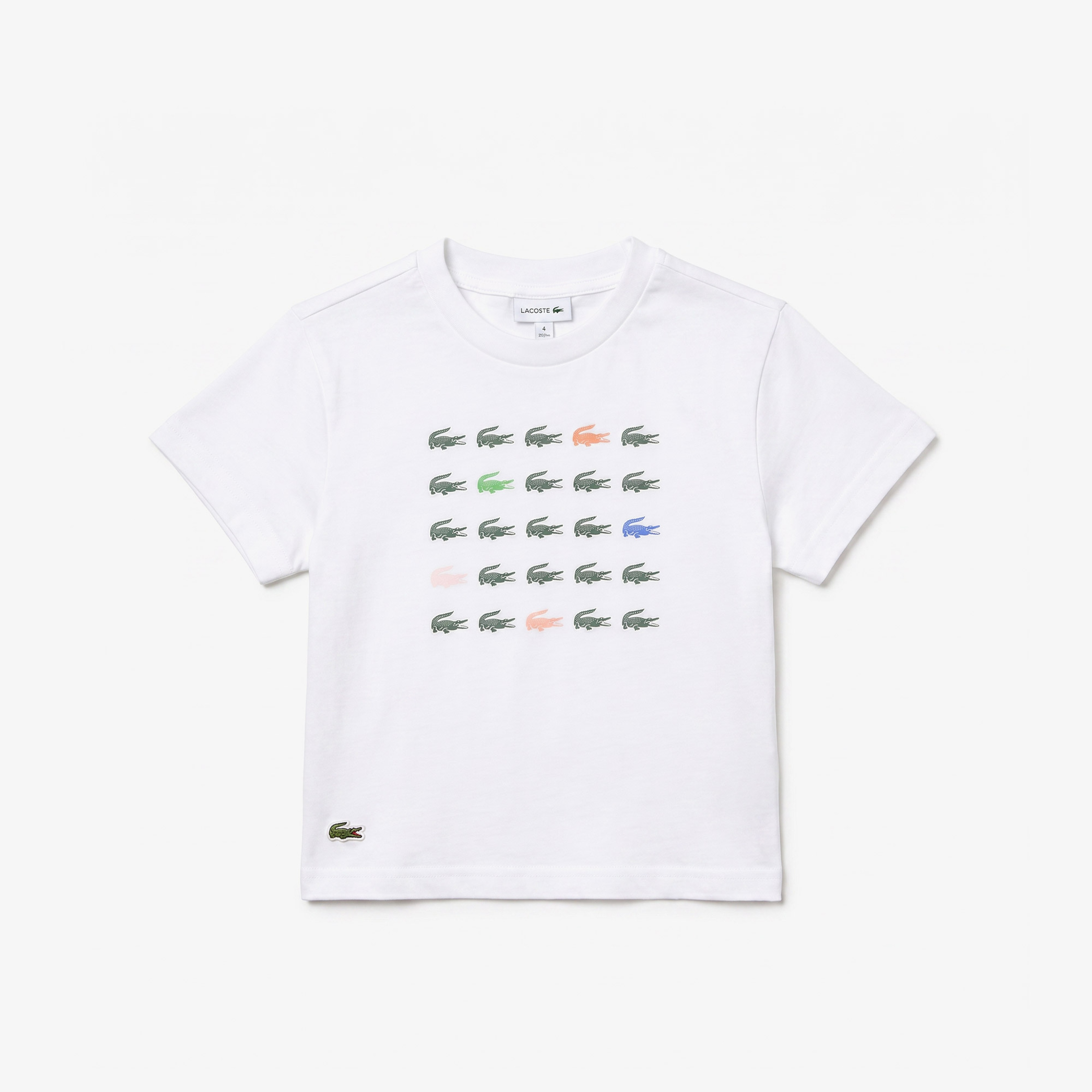 Kız Çocuk Bisiklet Yaka Baskılı Beyaz T-Shirt Kız Çocuk Bisiklet Yaka Baskılı Beyaz T-Shirt