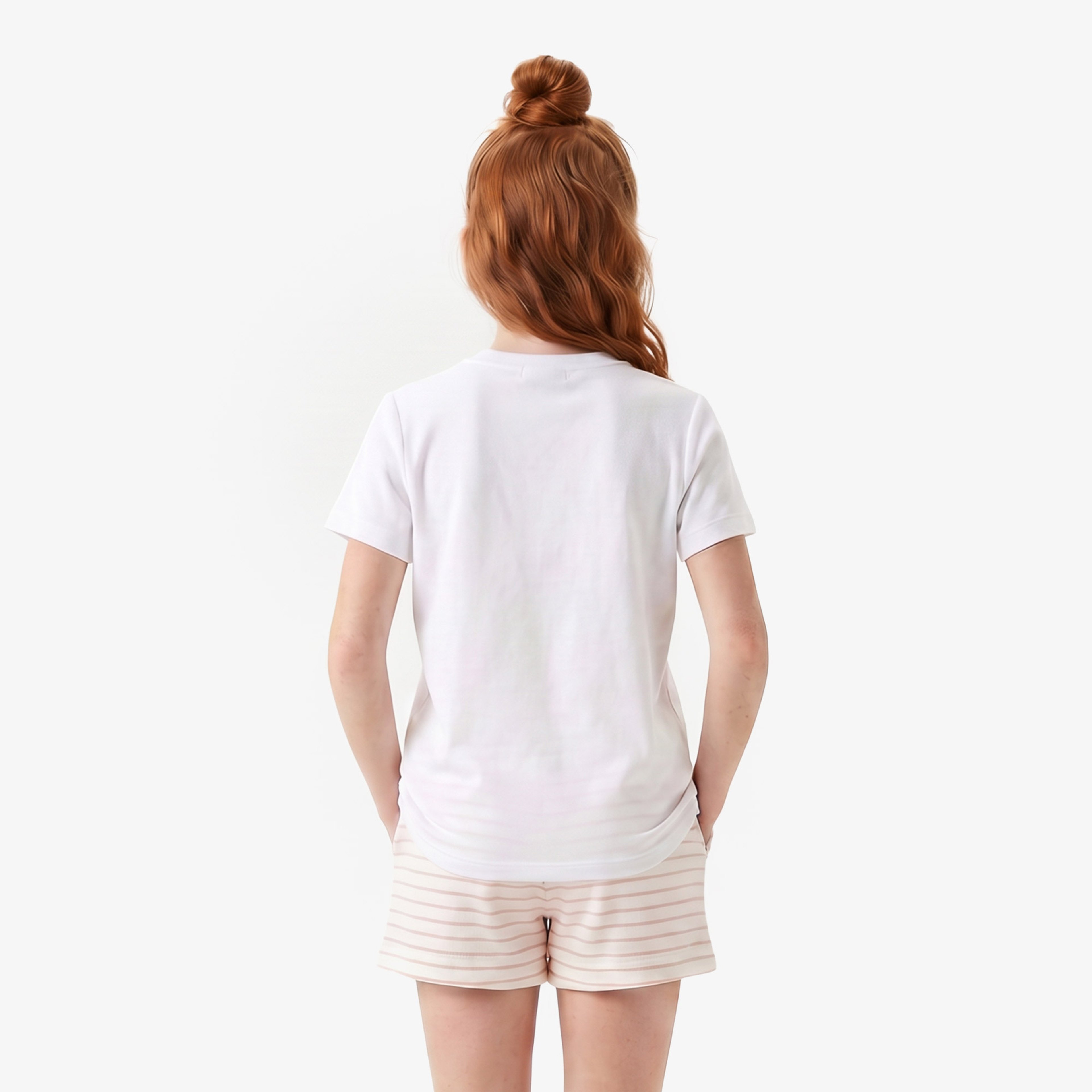 Çocuk Bisiklet Yaka Baskılı Beyaz T-Shirt Çocuk Bisiklet Yaka Baskılı Beyaz T-Shirt