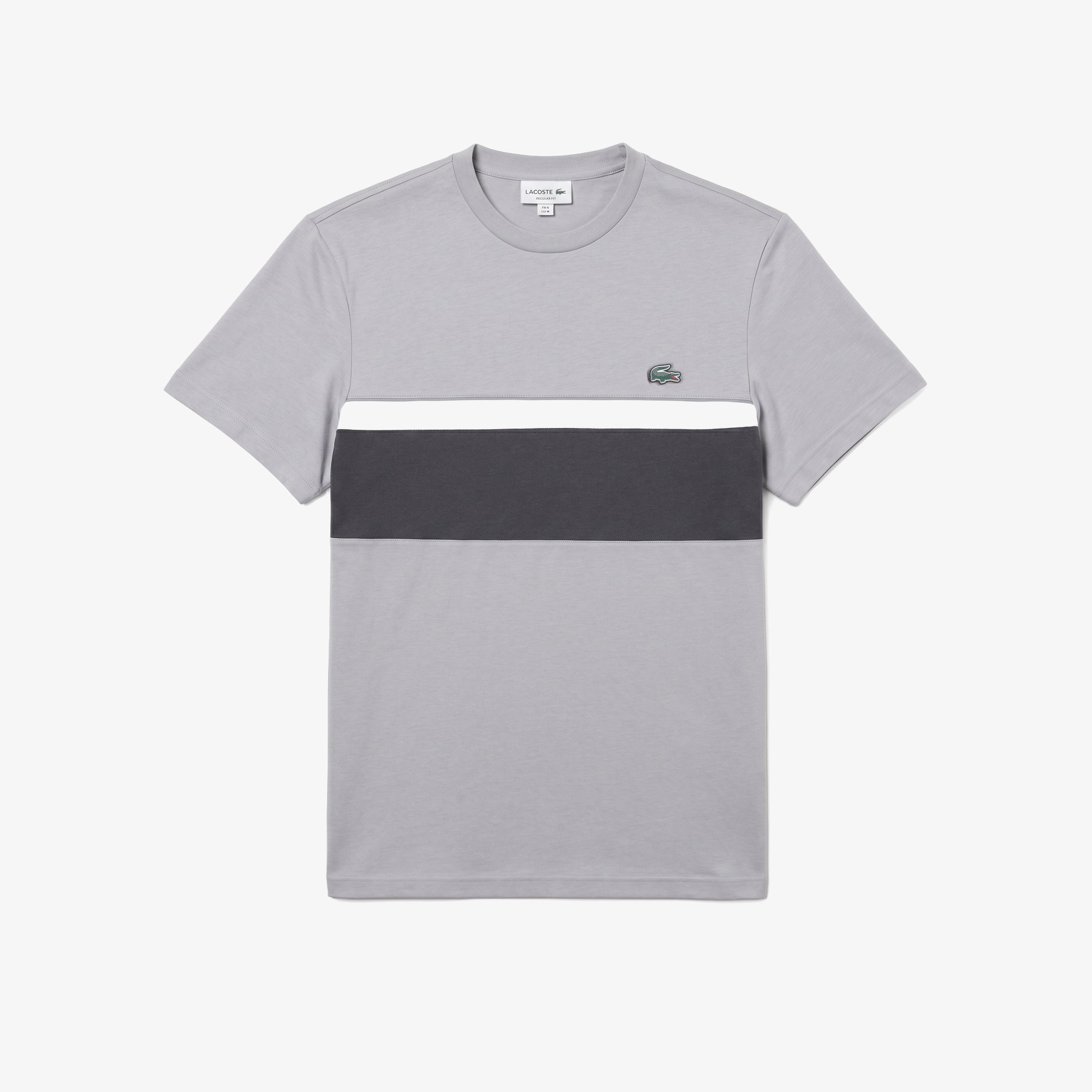 Erkek Regular Fit Bisiklet Yaka Renk Bloklu Gri T-Shirt Erkek Regular Fit Bisiklet Yaka Renk Bloklu Gri T-Shirt