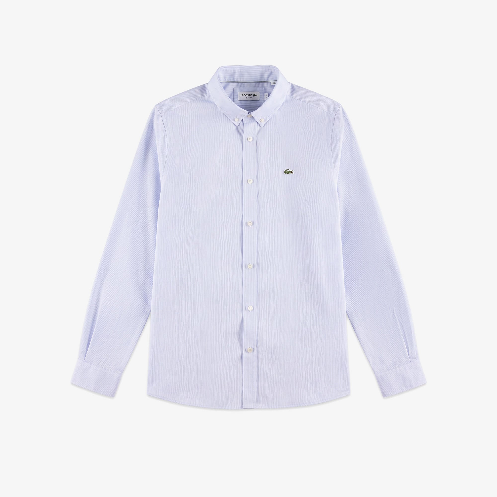 Erkek Slim Fit Düğmeli Yaka Mavi Gömlek