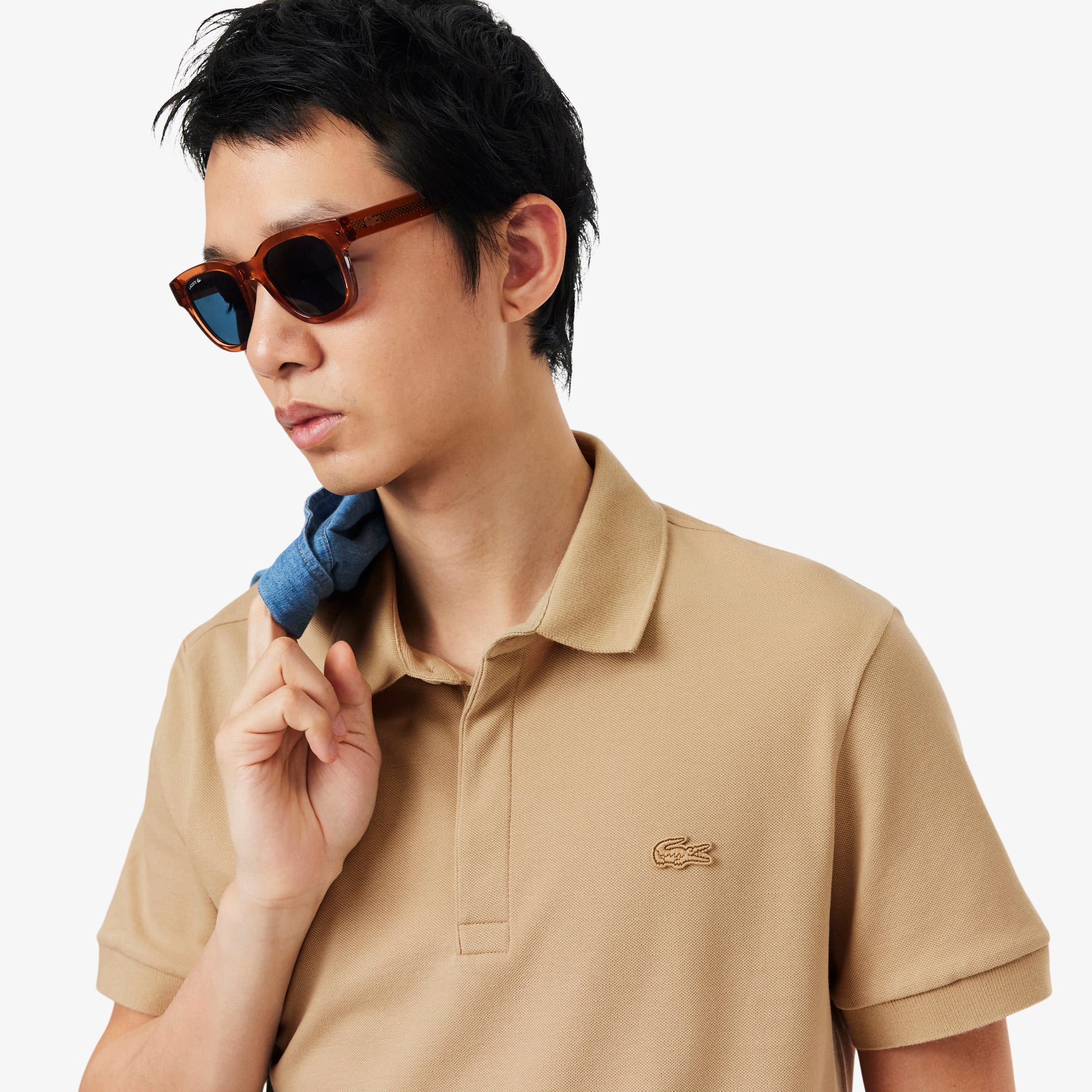 Lacoste Erkek Regular Fit Bej Paris Polo görsel 2