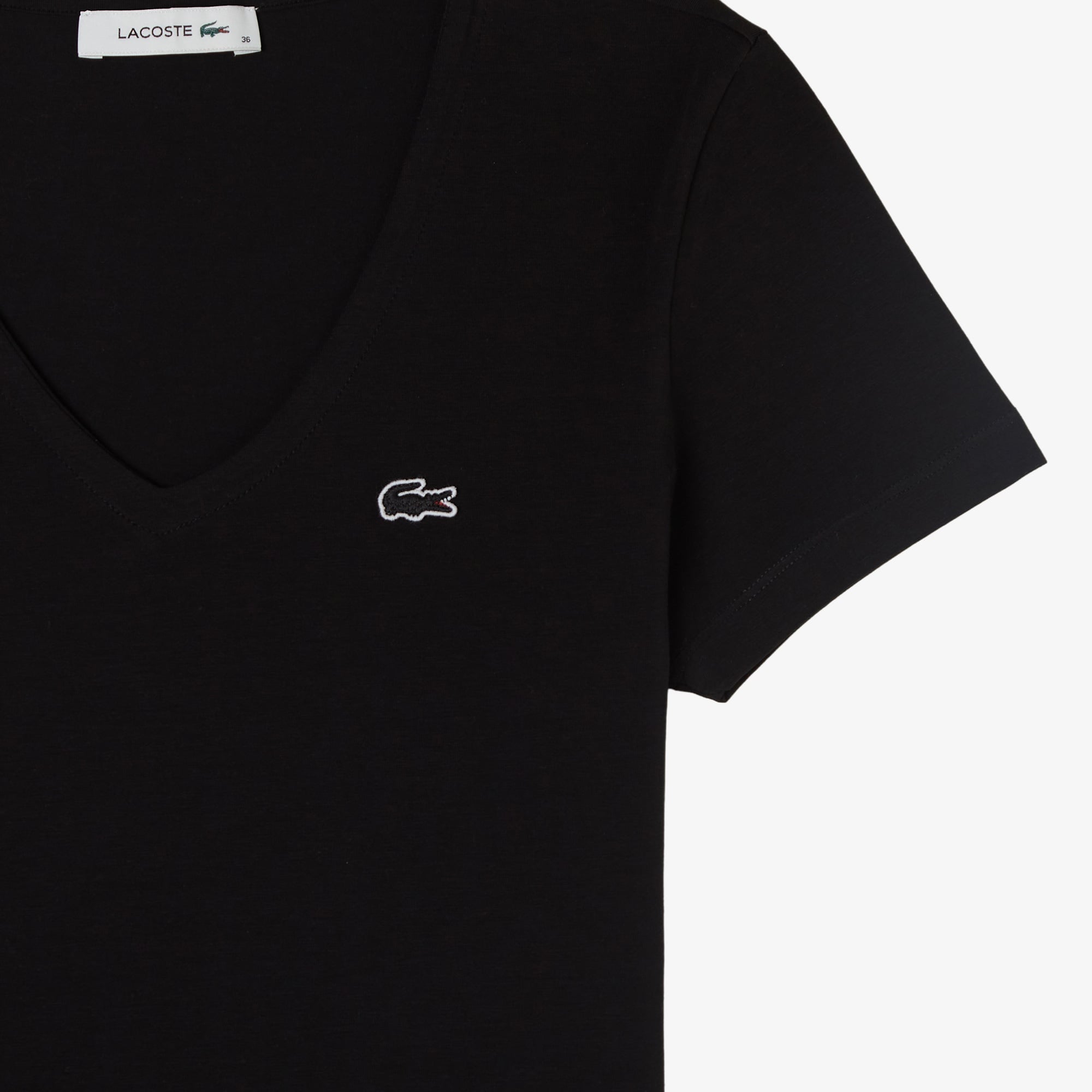 Kadın Slim Fit V Yaka Siyah T-Shirt