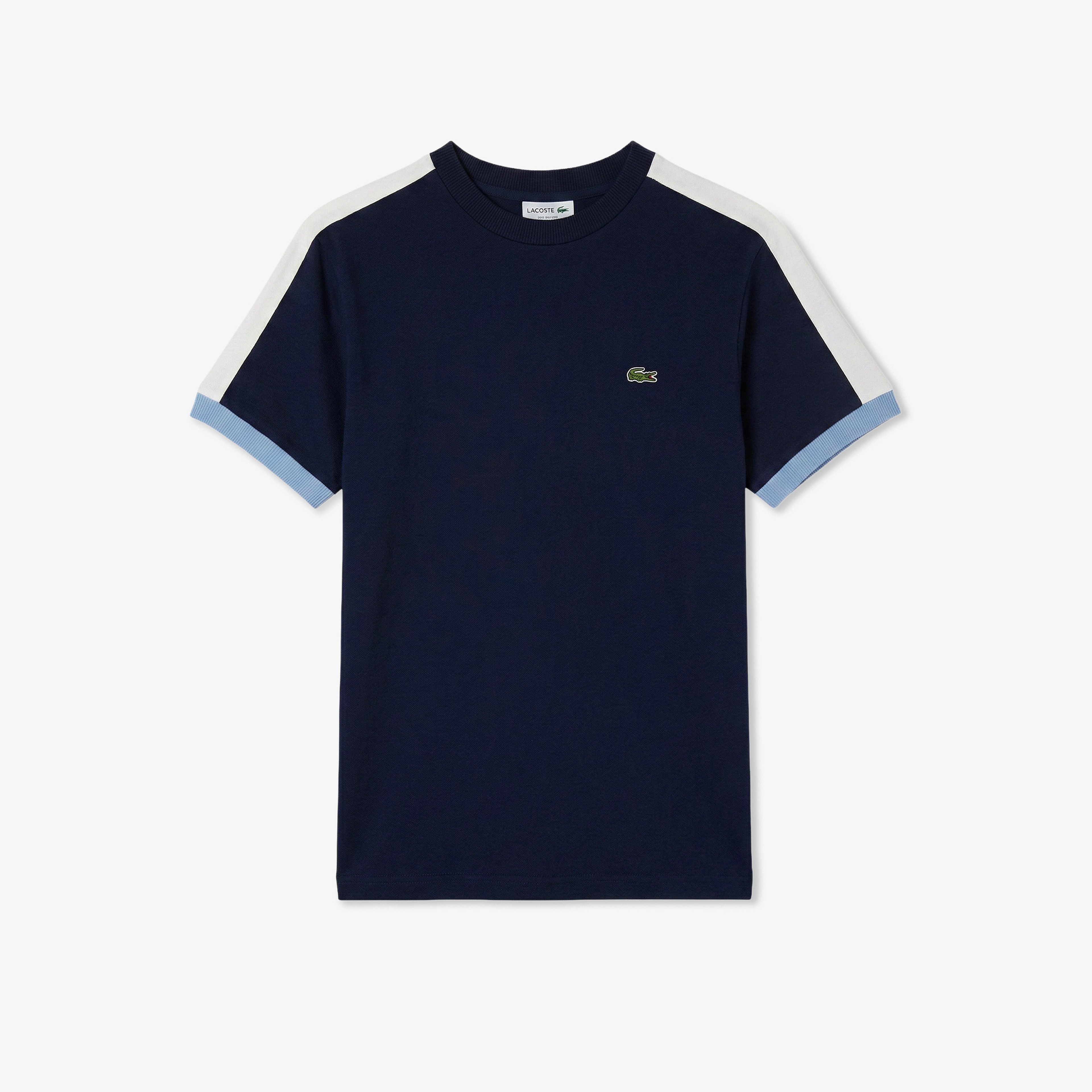 Erkek Regular Fit Bisiklet Yaka Renk Bloklu Lacivert T-Shirt