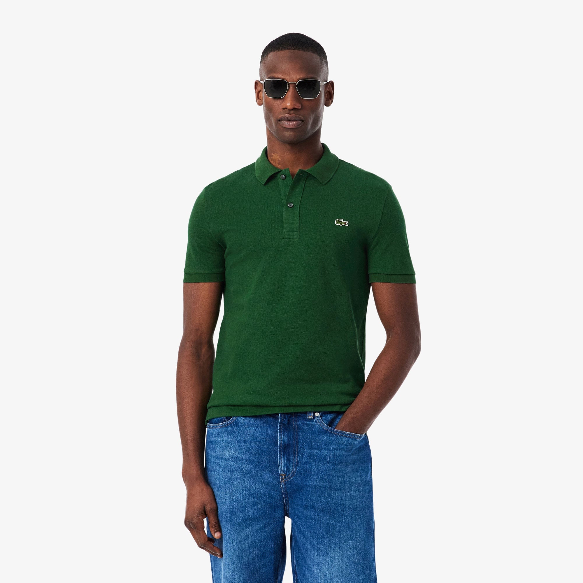 L.12.12 Erkek Slim Fit Yeşil Polo