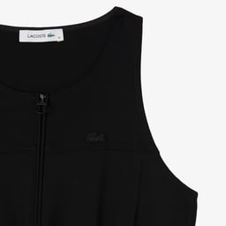 Kadın Flare Fit Kolsuz Bisiklet Yaka Siyah Elbise Siyah