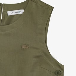 Kadın Slim Fit Kolsuz Haki Bluz Yeşil