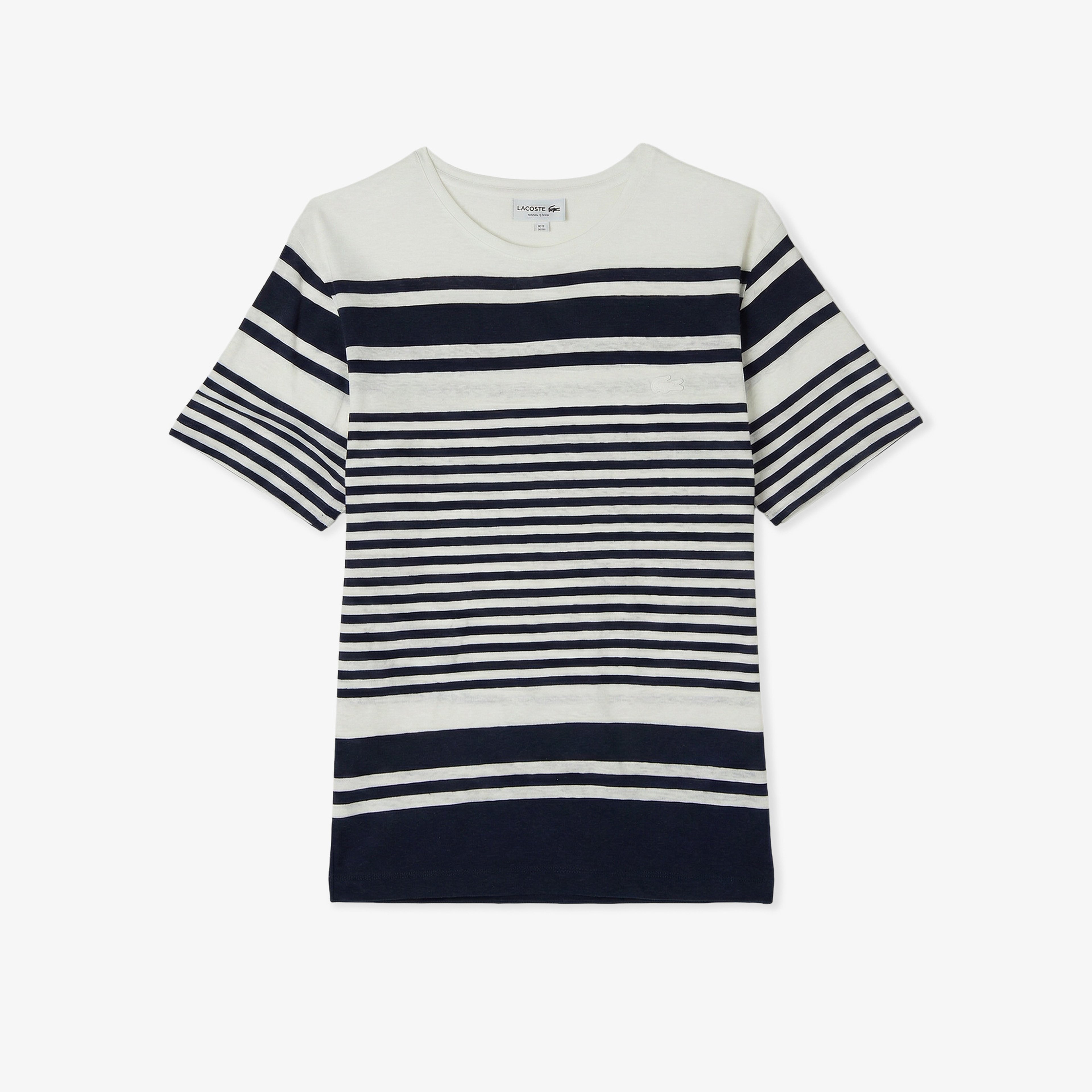 Erkek Regular Fit Bisiklet Yaka Çizgili Lacivert T-Shirt Erkek Regular Fit Bisiklet Yaka Çizgili Lacivert T-Shirt