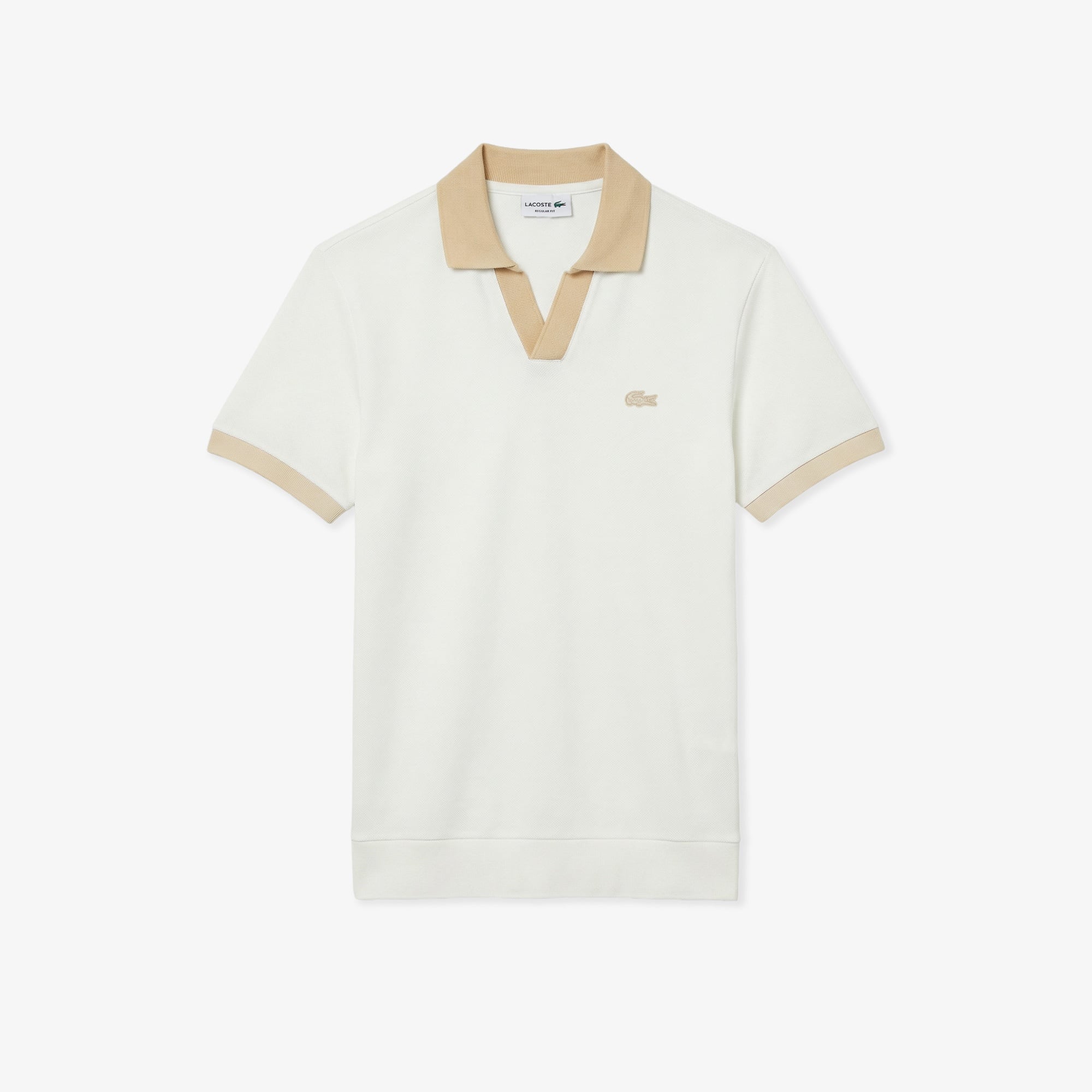 Erkek Regular Fit Polo Yaka Krem Polo
