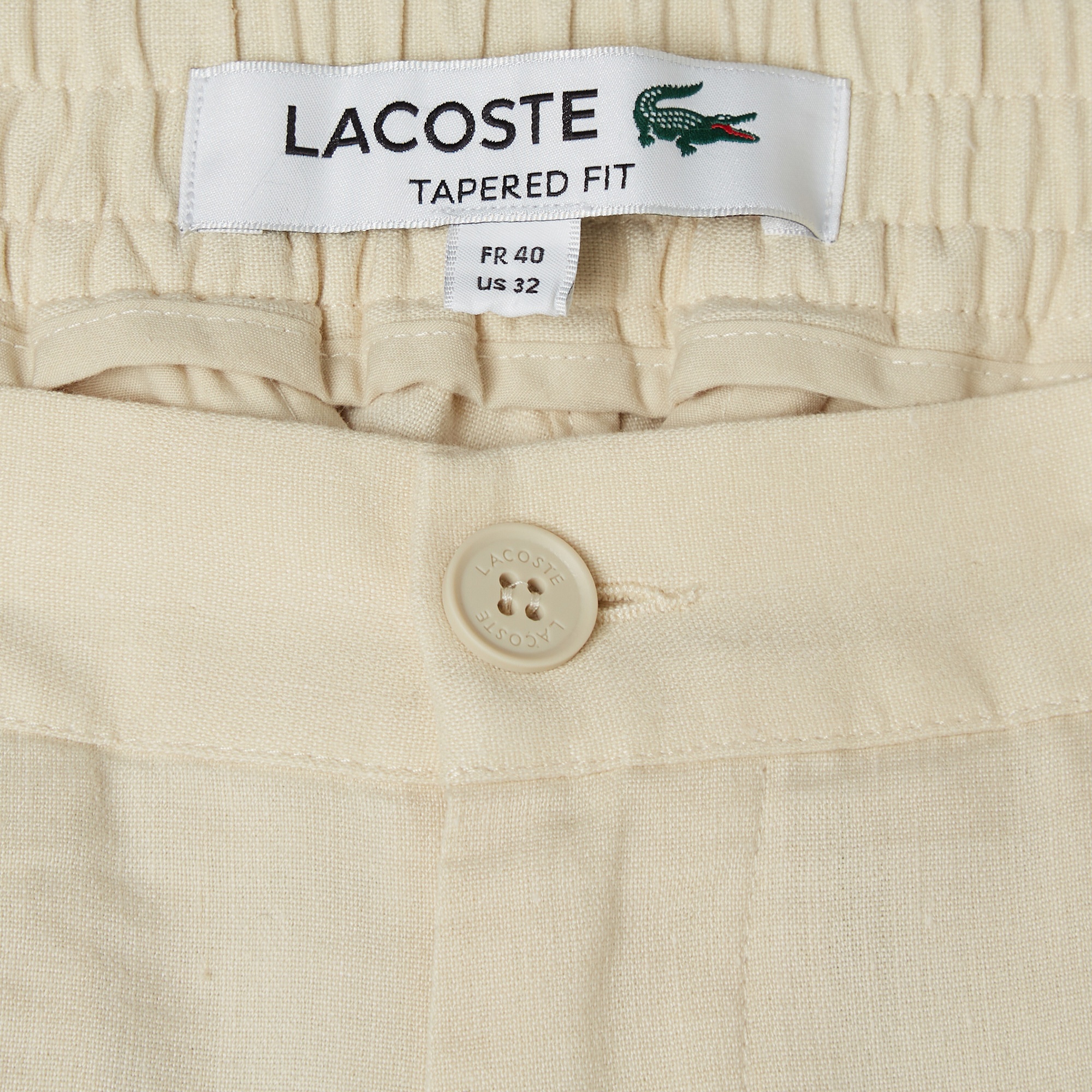 Erkek Tapered Fit Krem Chino Pantolon