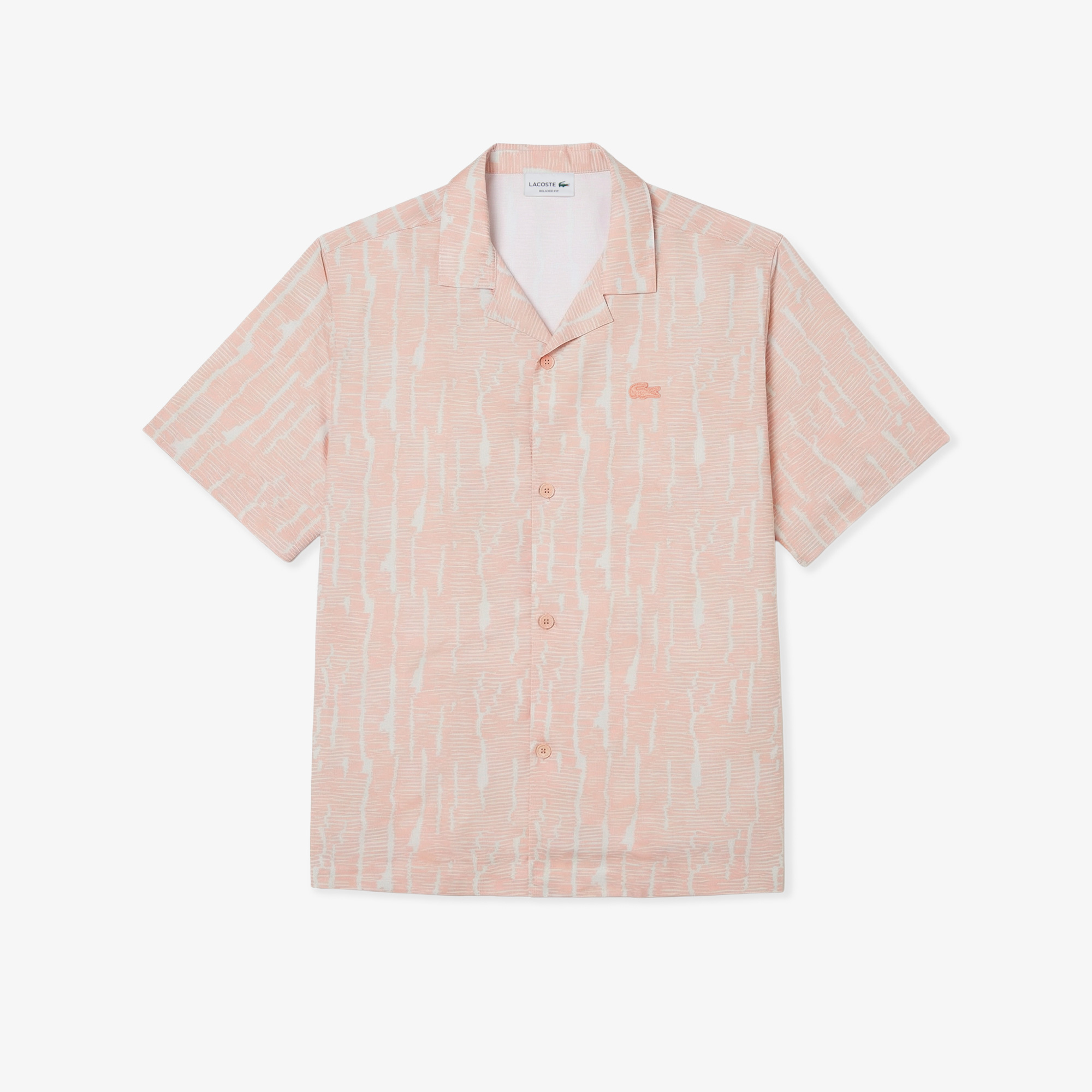 Lacoste Erkek Relaxed Fit Kısa Kollu Desenli Turuncu Gömlek görsel 3