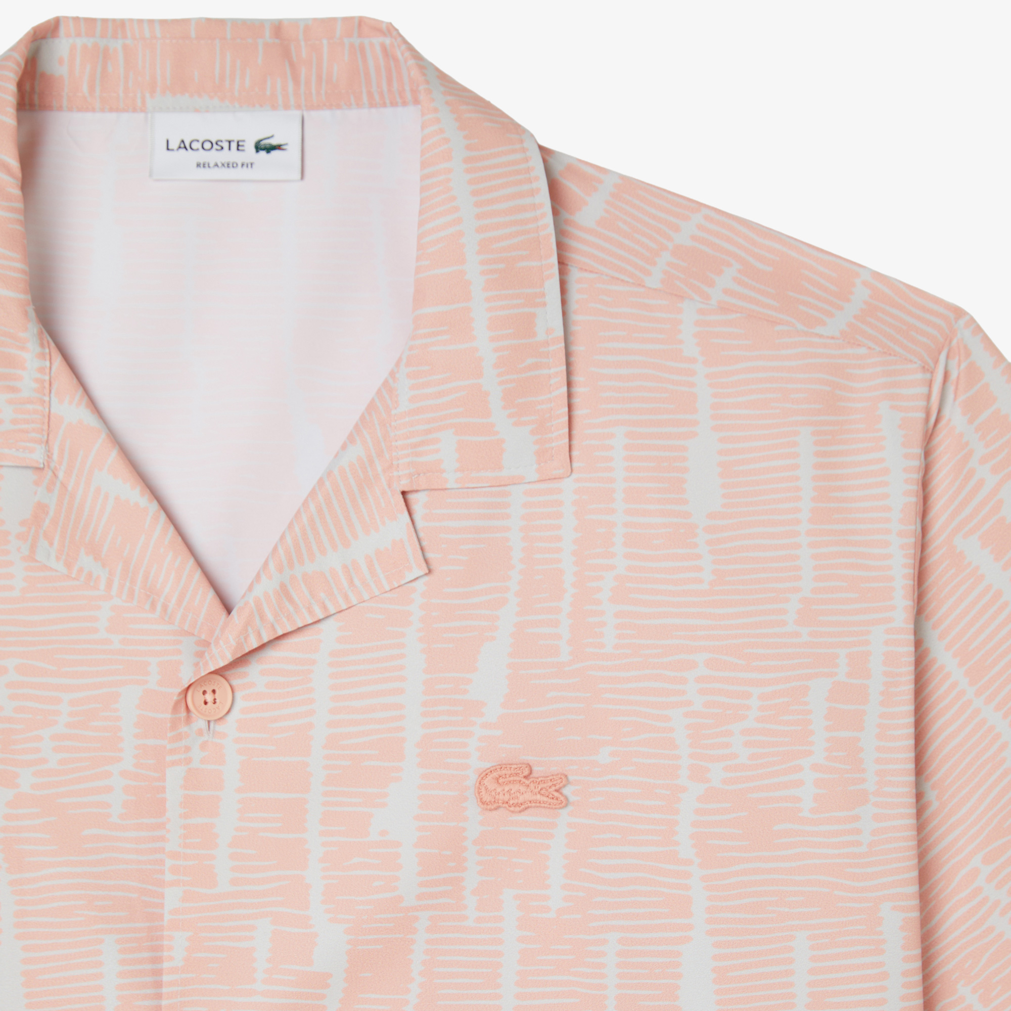 Lacoste Erkek Relaxed Fit Kısa Kollu Desenli Turuncu Gömlek görsel 4