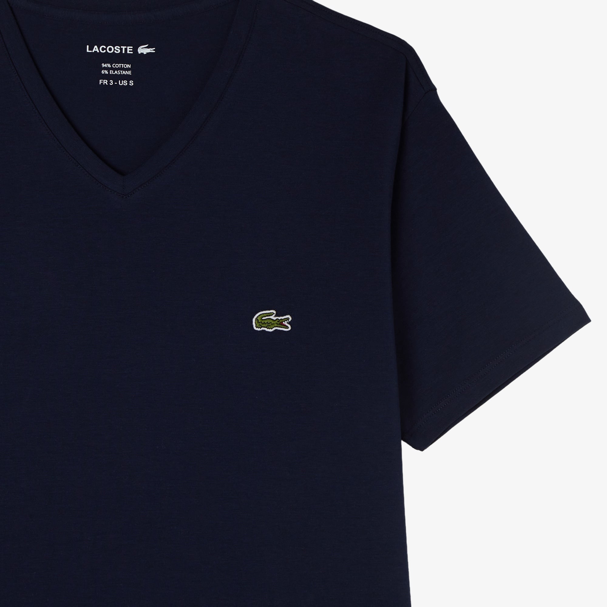 Erkek Slim Fit V Yaka Lacivert T-Shirt