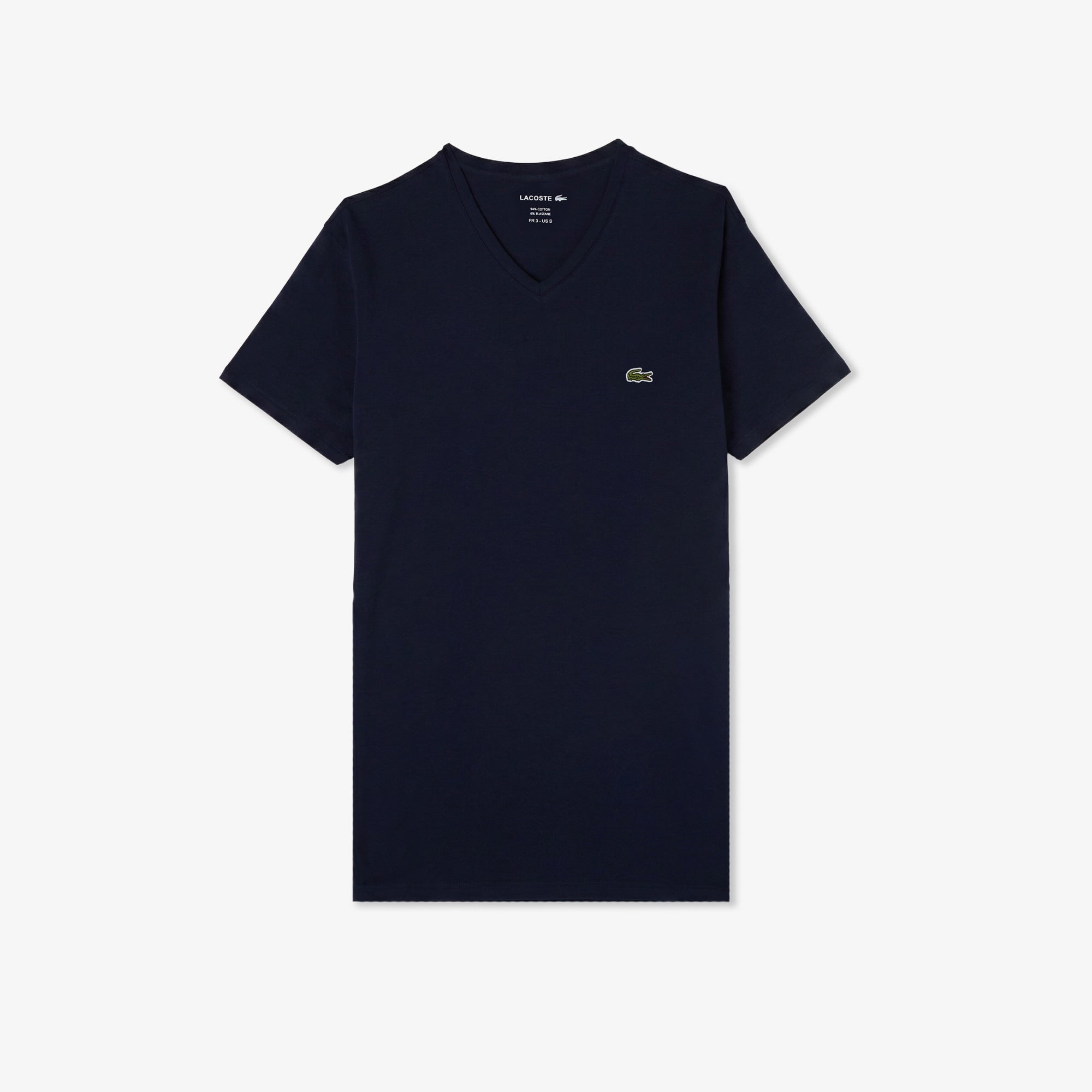 Erkek Slim Fit V Yaka Lacivert T-Shirt