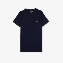 Erkek Slim Fit V Yaka Lacivert T-Shirt Lacivert