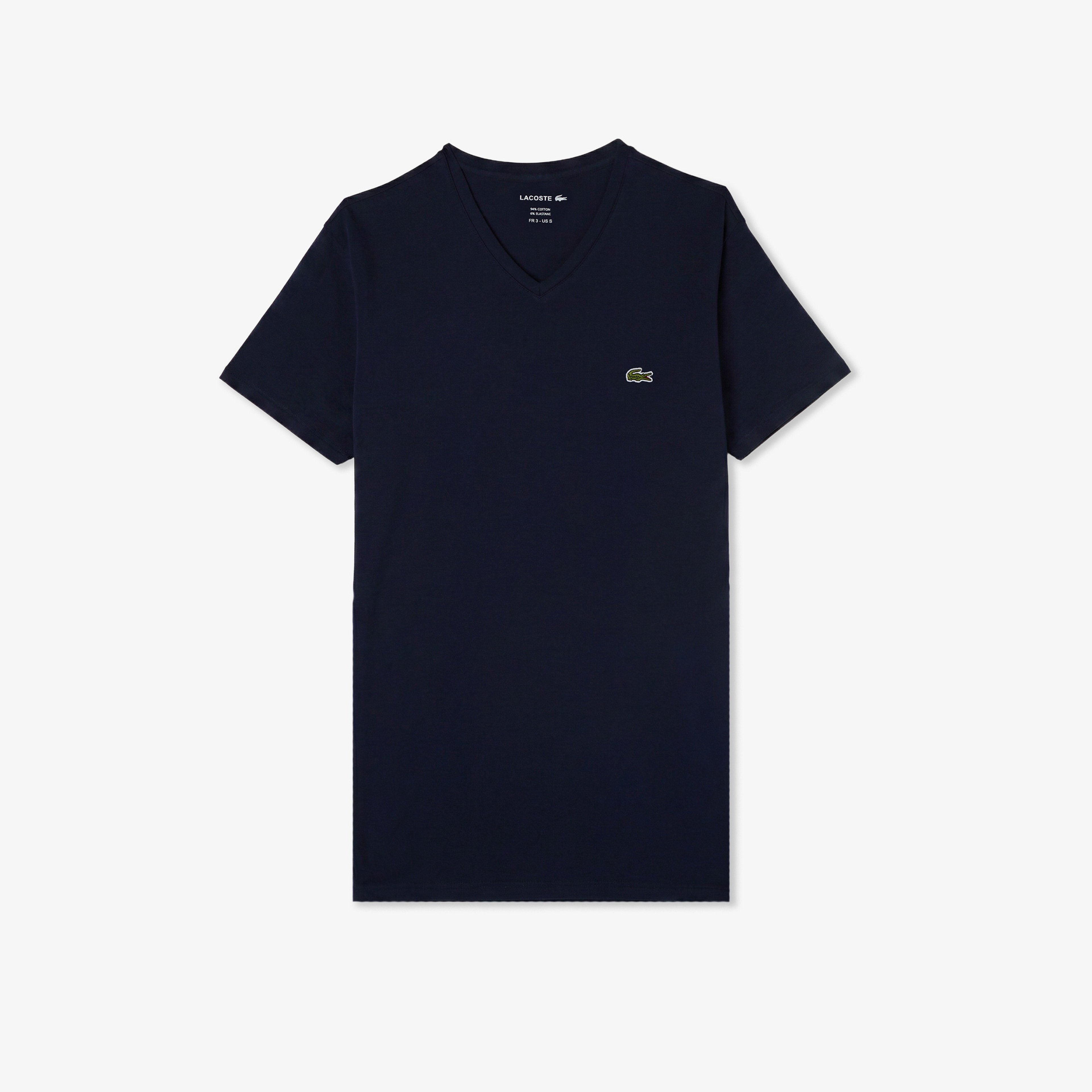 Erkek Slim Fit V Yaka Lacivert T-Shirt