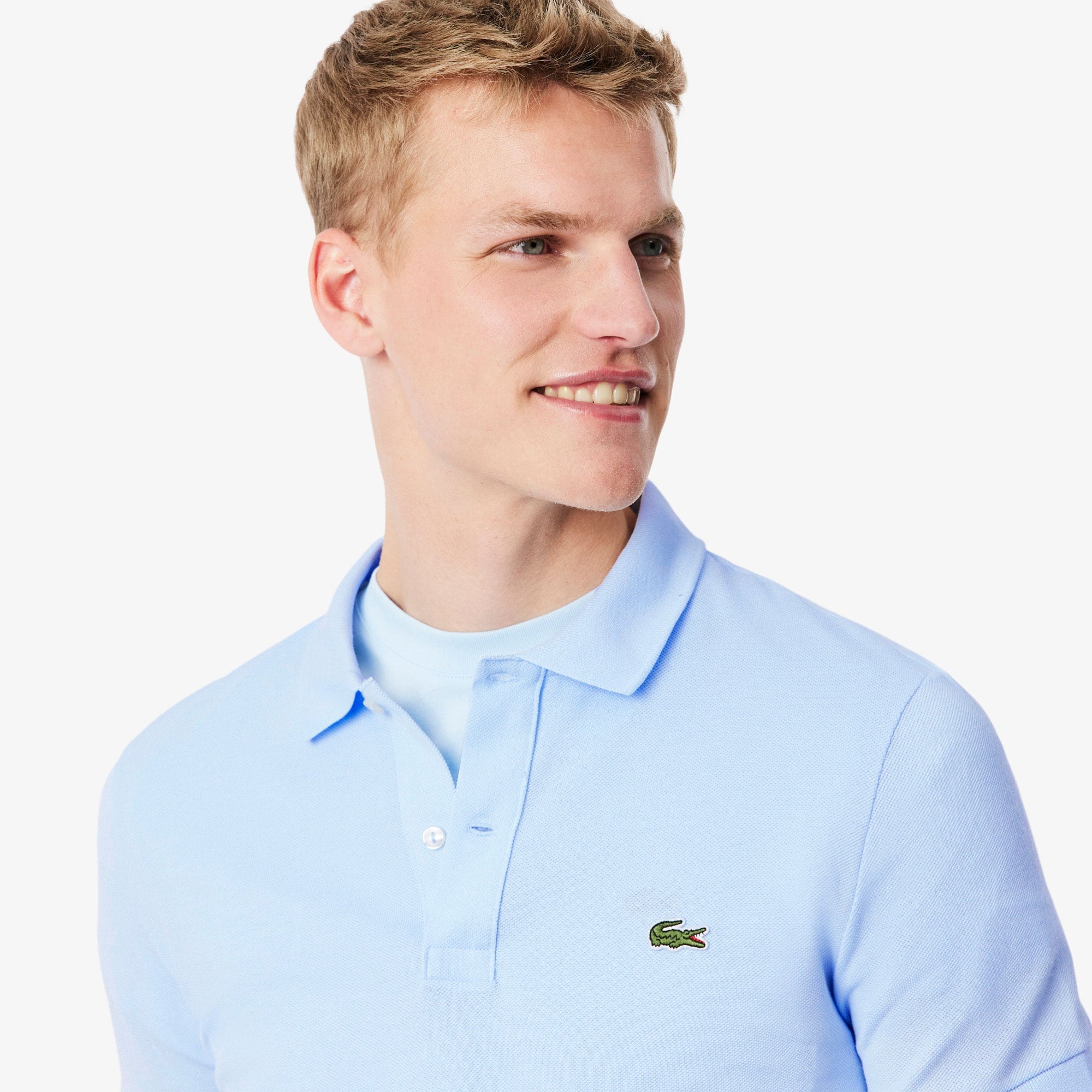L.12.12 Erkek Slim Fit Mavi Polo