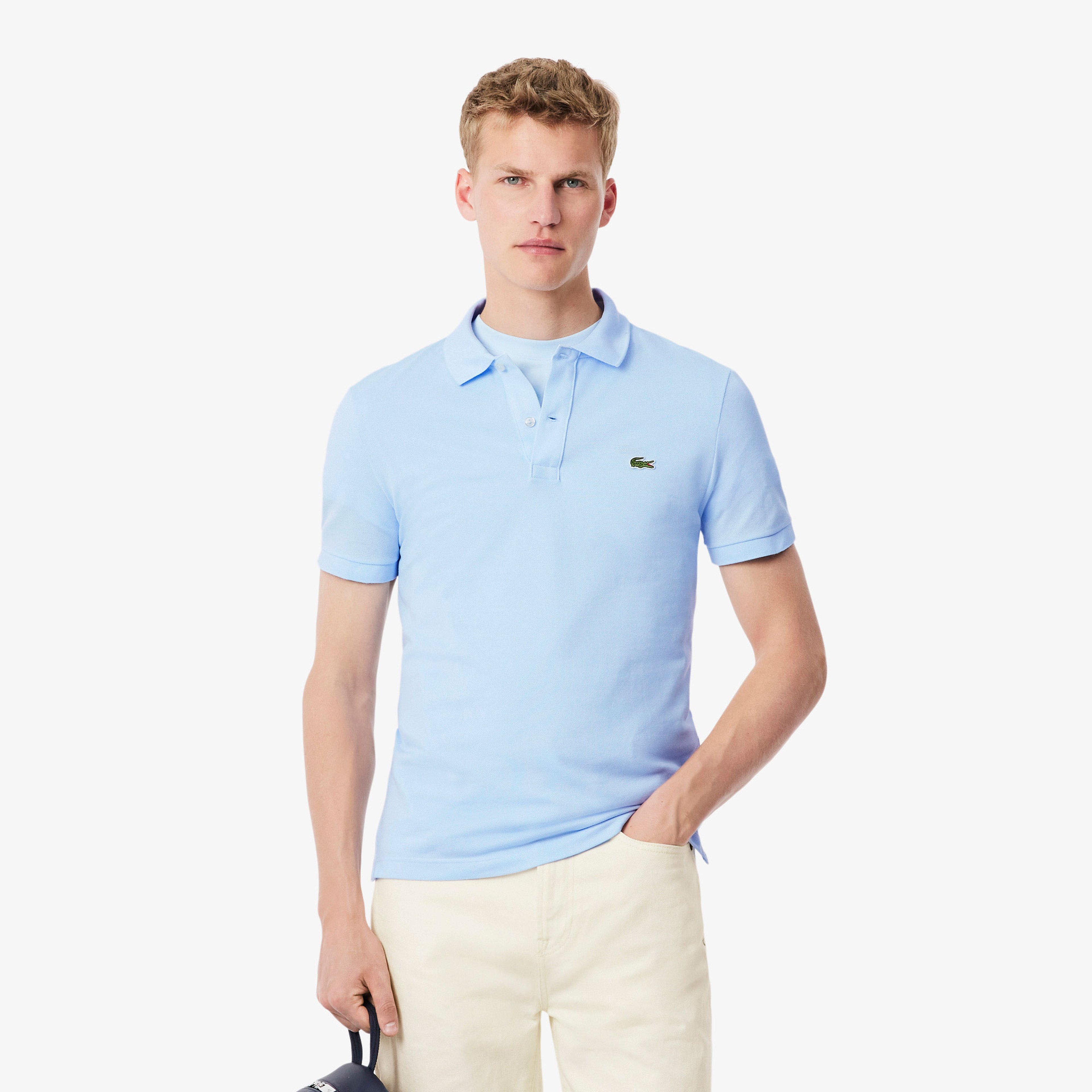 L.12.12 Erkek Slim Fit Mavi Polo