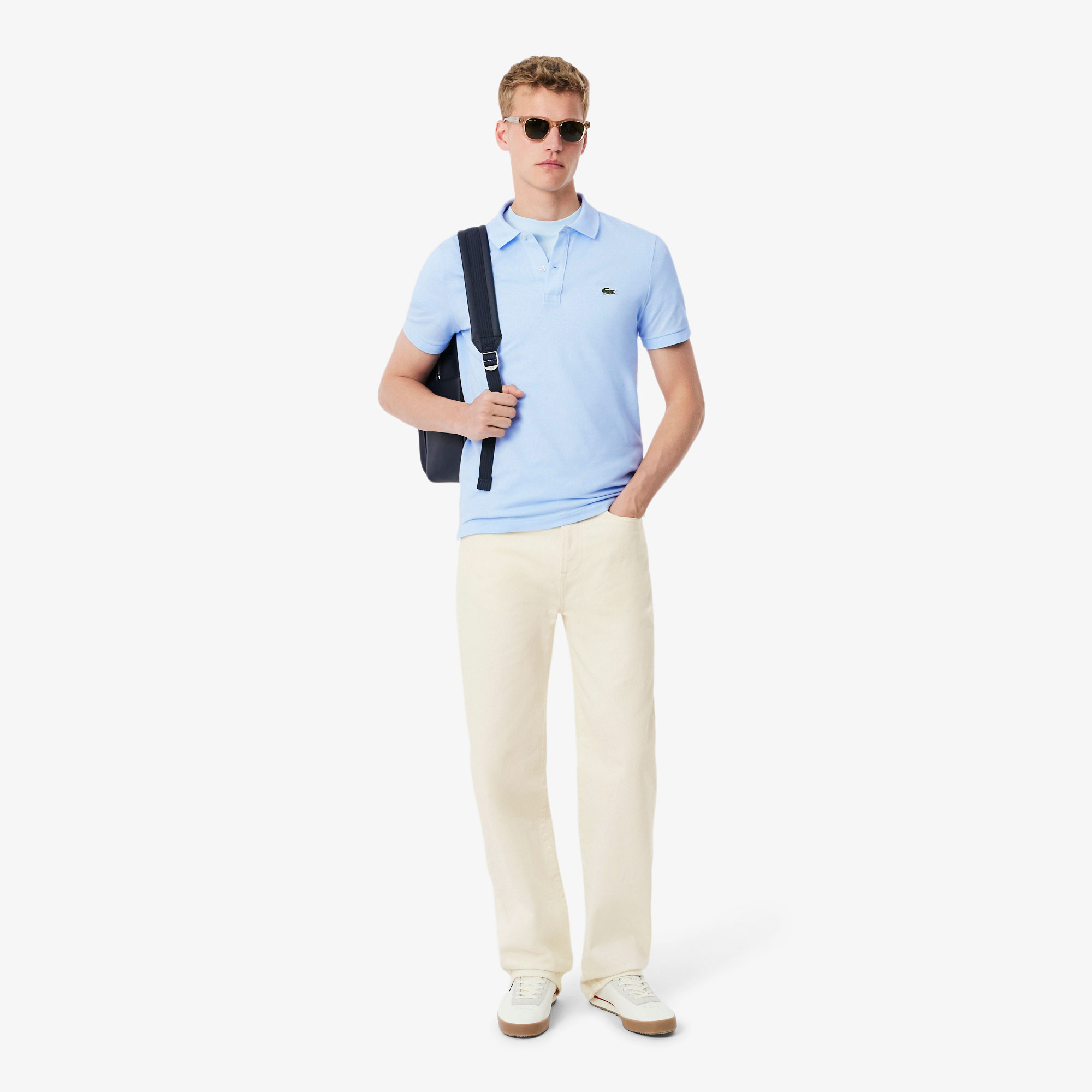 Lacoste L.12.12 Erkek Slim Fit Mavi Polo görsel 5
