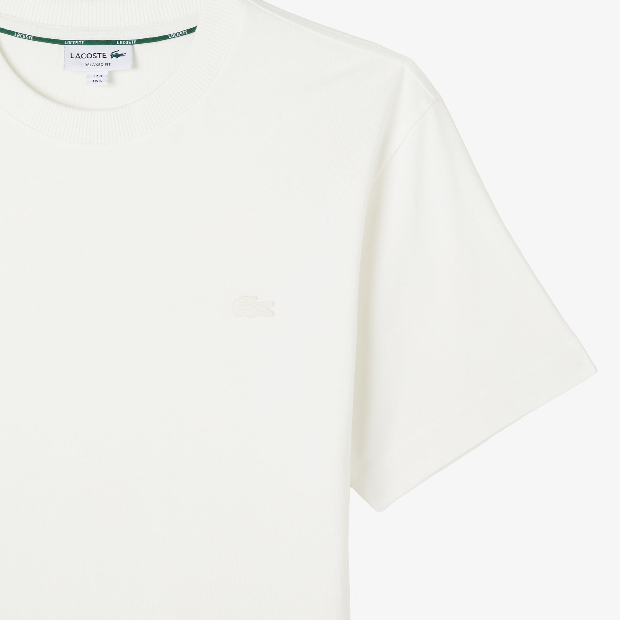 Lacoste Erkek Relaxed Fit Bisiklet Yaka Beyaz T-Shirt görsel 4