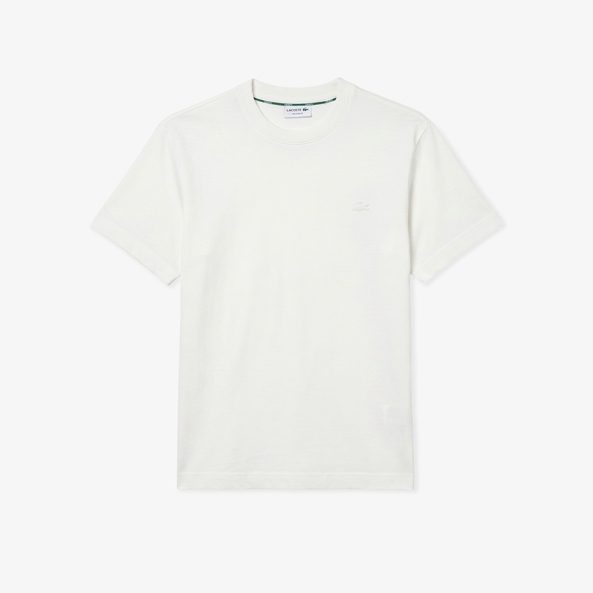 Erkek Relaxed Fit Bisiklet Yaka Beyaz T-Shirt