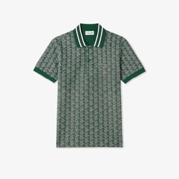 Erkek Classic Fit Monogram Yeşil Polo Yeşil