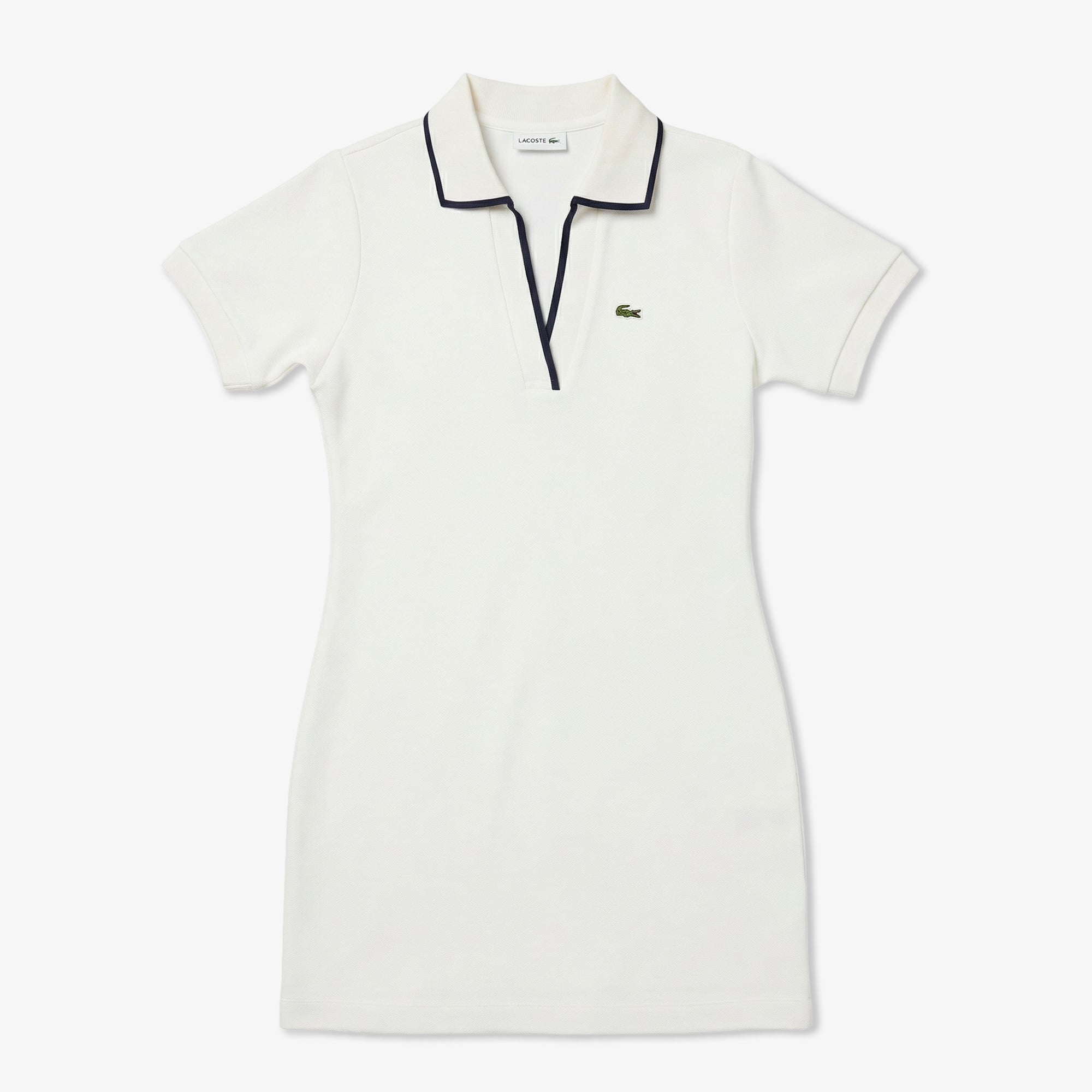 Lacoste Kadın Classic Fit Kısa Kollu Polo Yaka Beyaz Elbise görsel 3