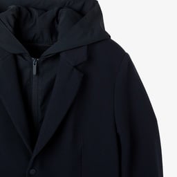 Erkek Kapüşonlu Koyu Gri Blazer Gri