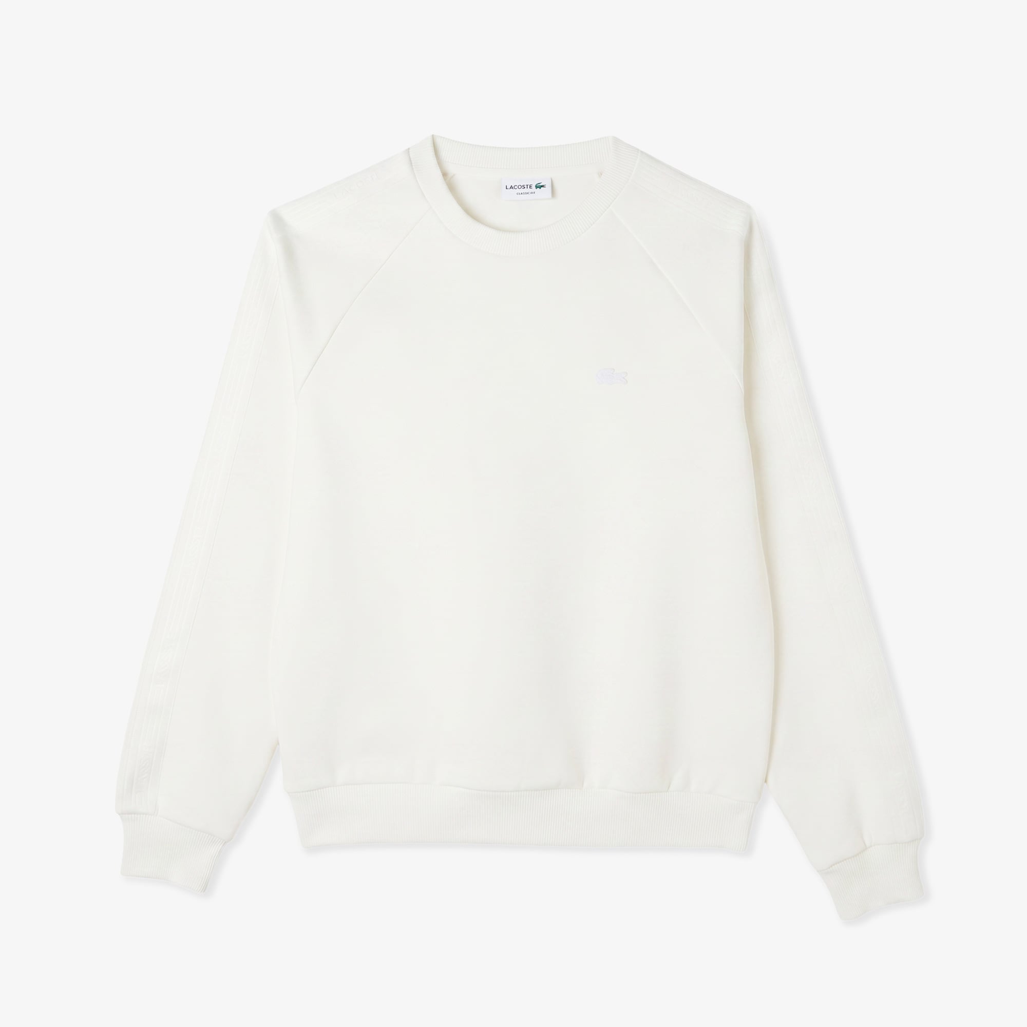Lacoste Erkek Classic Fit Bisiklet Yaka Krem Sweatshirt görsel 3