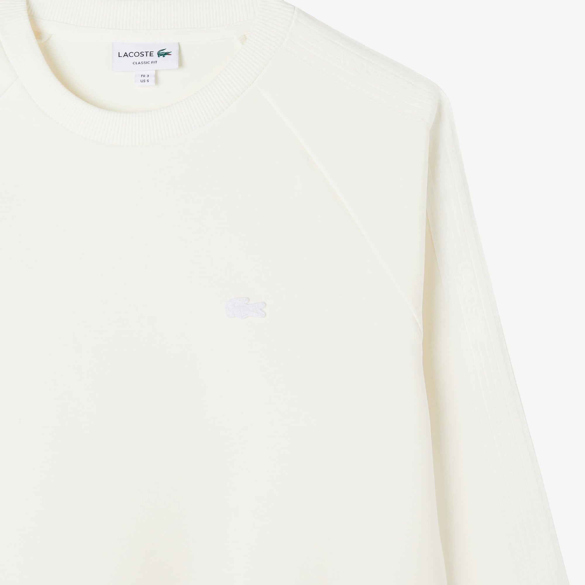 Lacoste Erkek Classic Fit Bisiklet Yaka Krem Sweatshirt görsel 4