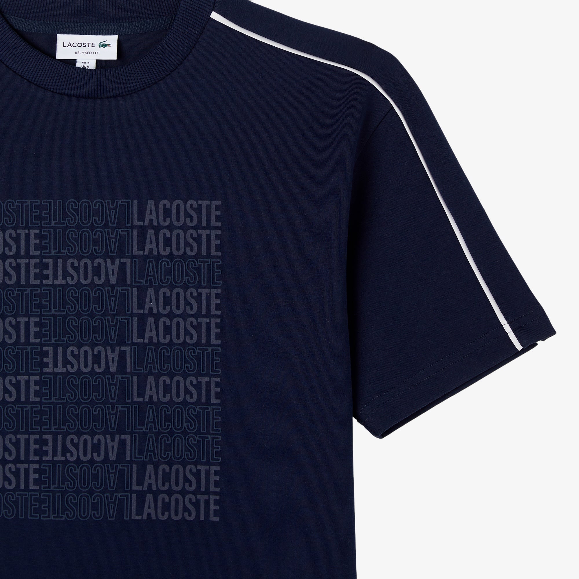 Erkek Relaxed Fit Bisiklet Yaka Baskılı Lacivert T-Shirt