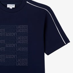 Erkek Relaxed Fit Bisiklet Yaka Baskılı Lacivert T-Shirt Lacivert