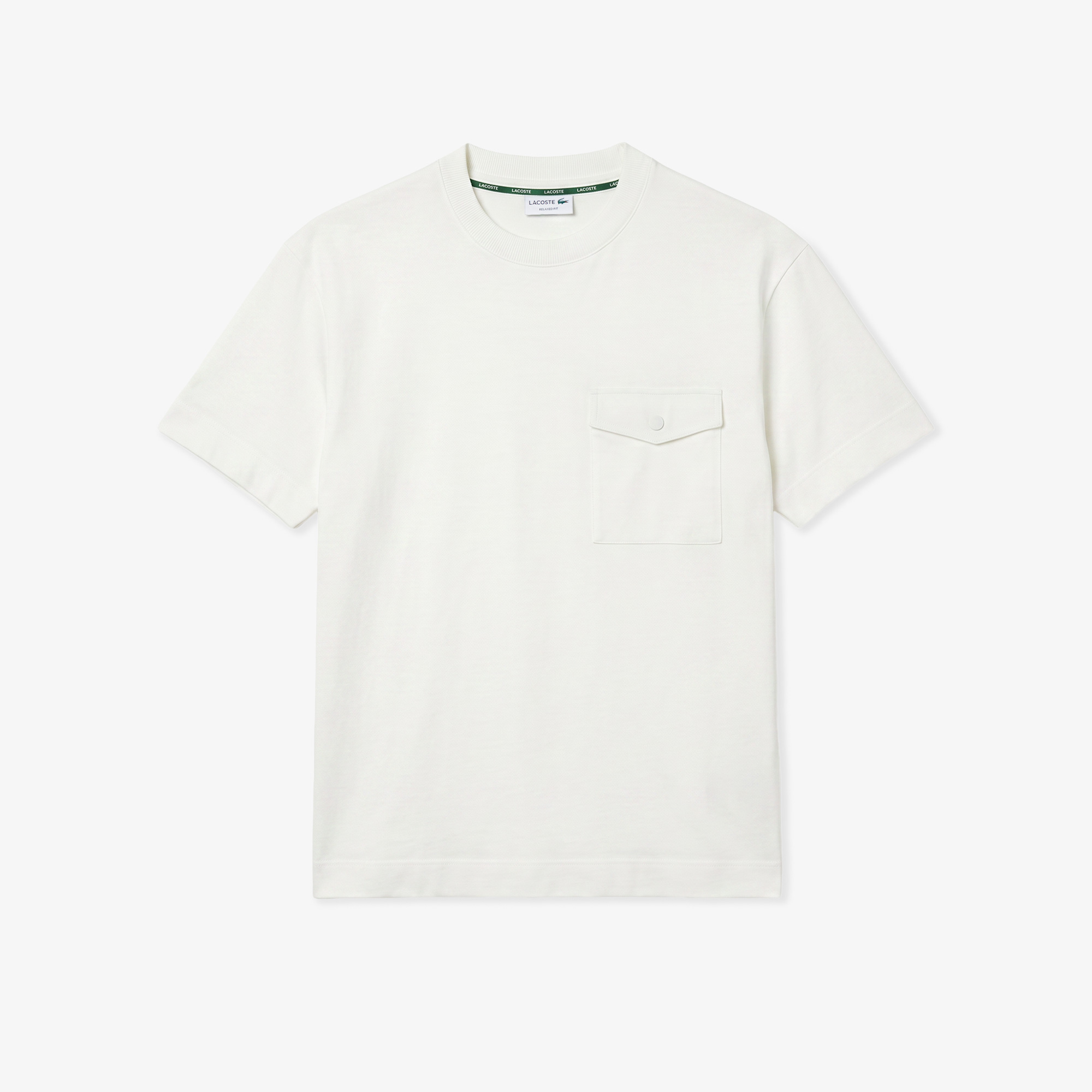 Lacoste Erkek Relaxed Fit Bisiklet Yaka Krem T-Shirt görsel 3