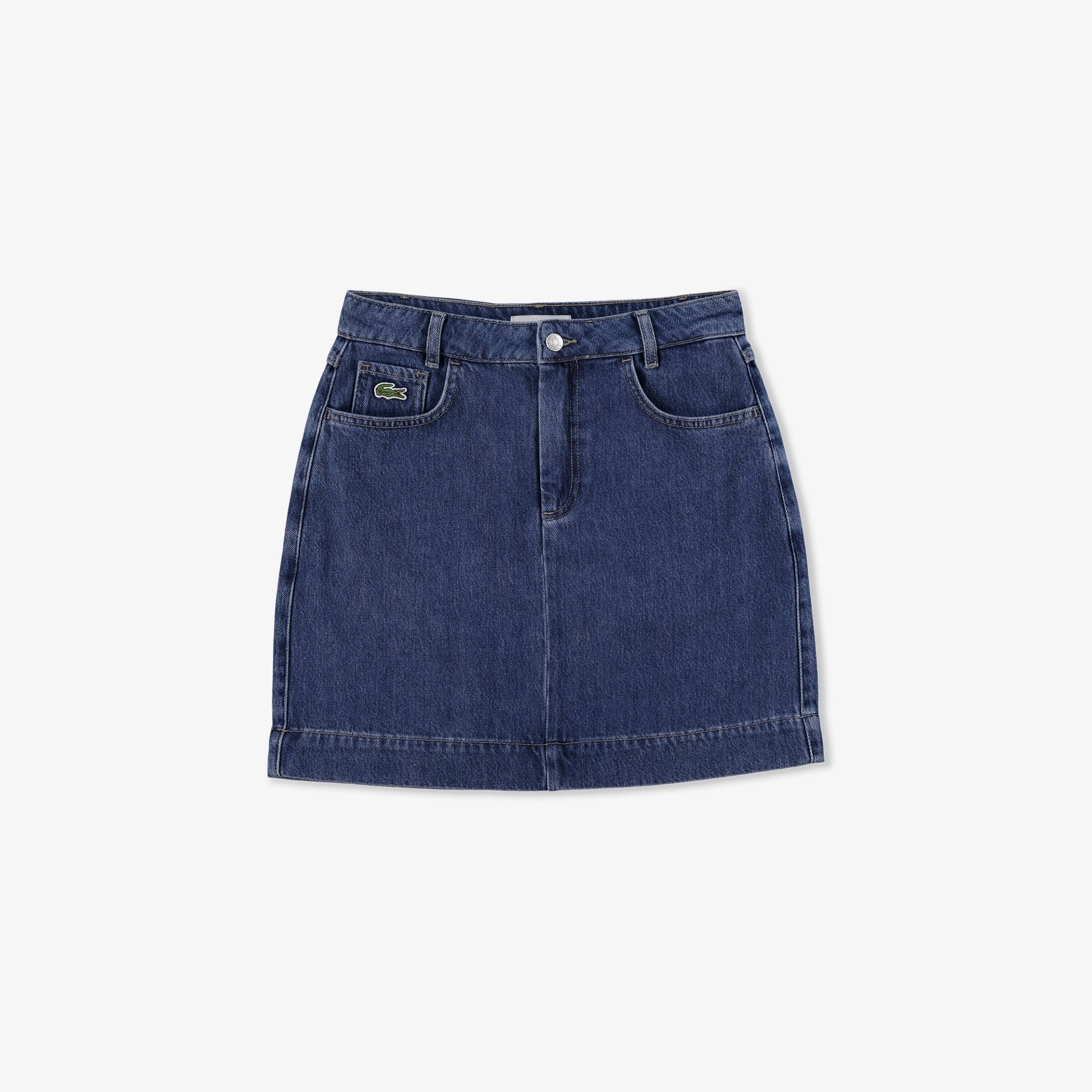 Lacoste Kadın Classic Fit Denim Koyu Mavi Etek görsel 3