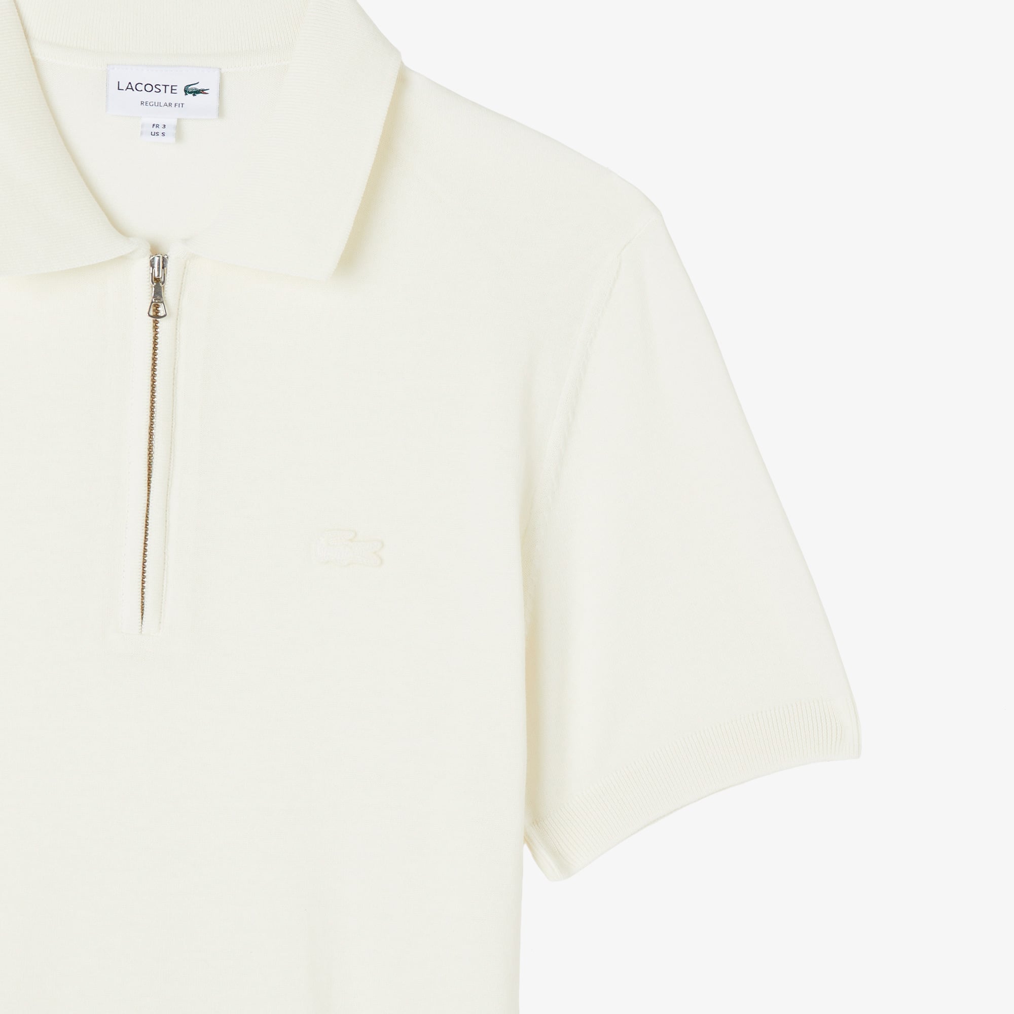 Lacoste Erkek Classic Fit Kısa Kollu Polo Yaka Krem Triko görsel 4