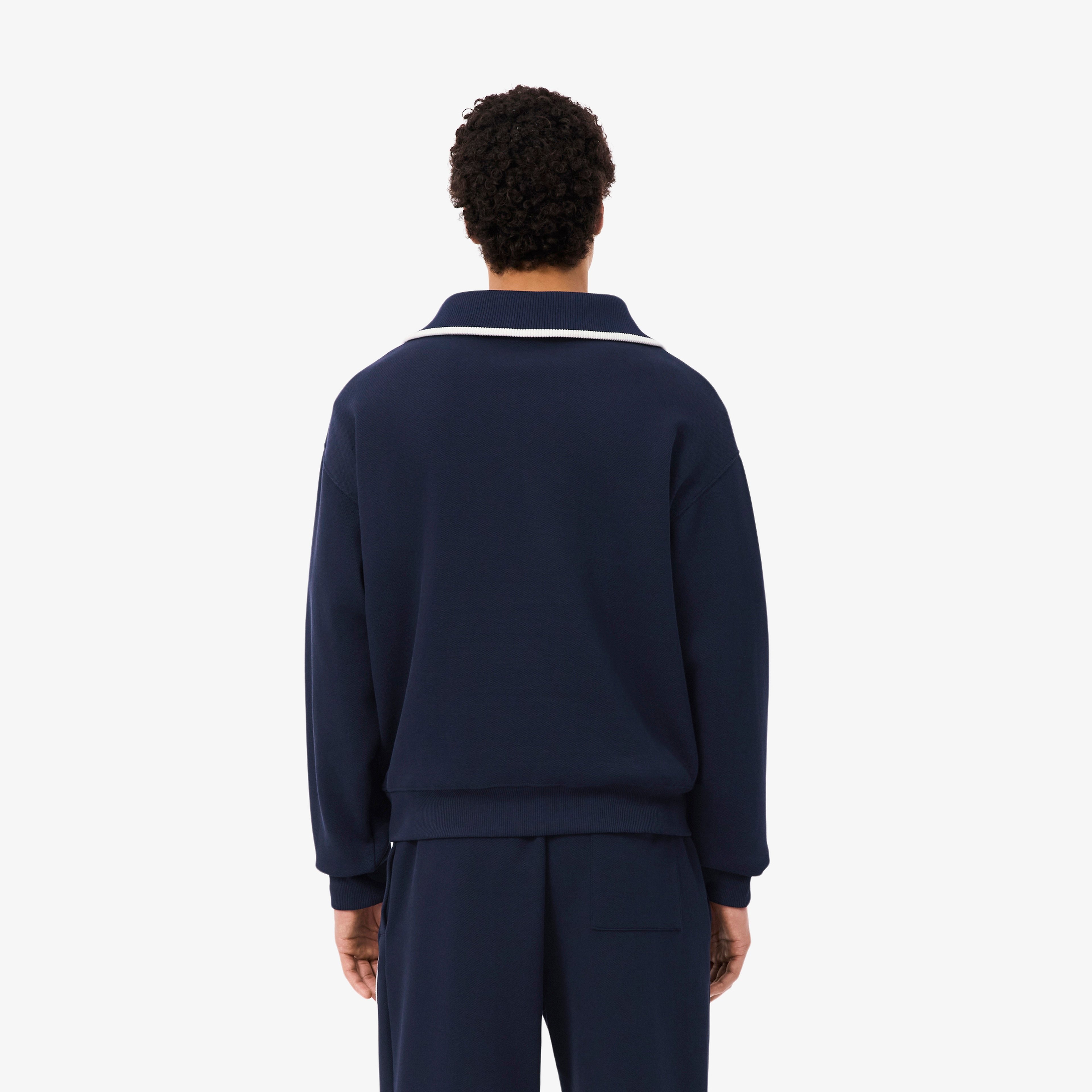 Erkek Loose Fit Yarım Fermuarlı Lacivert Sweatshirt