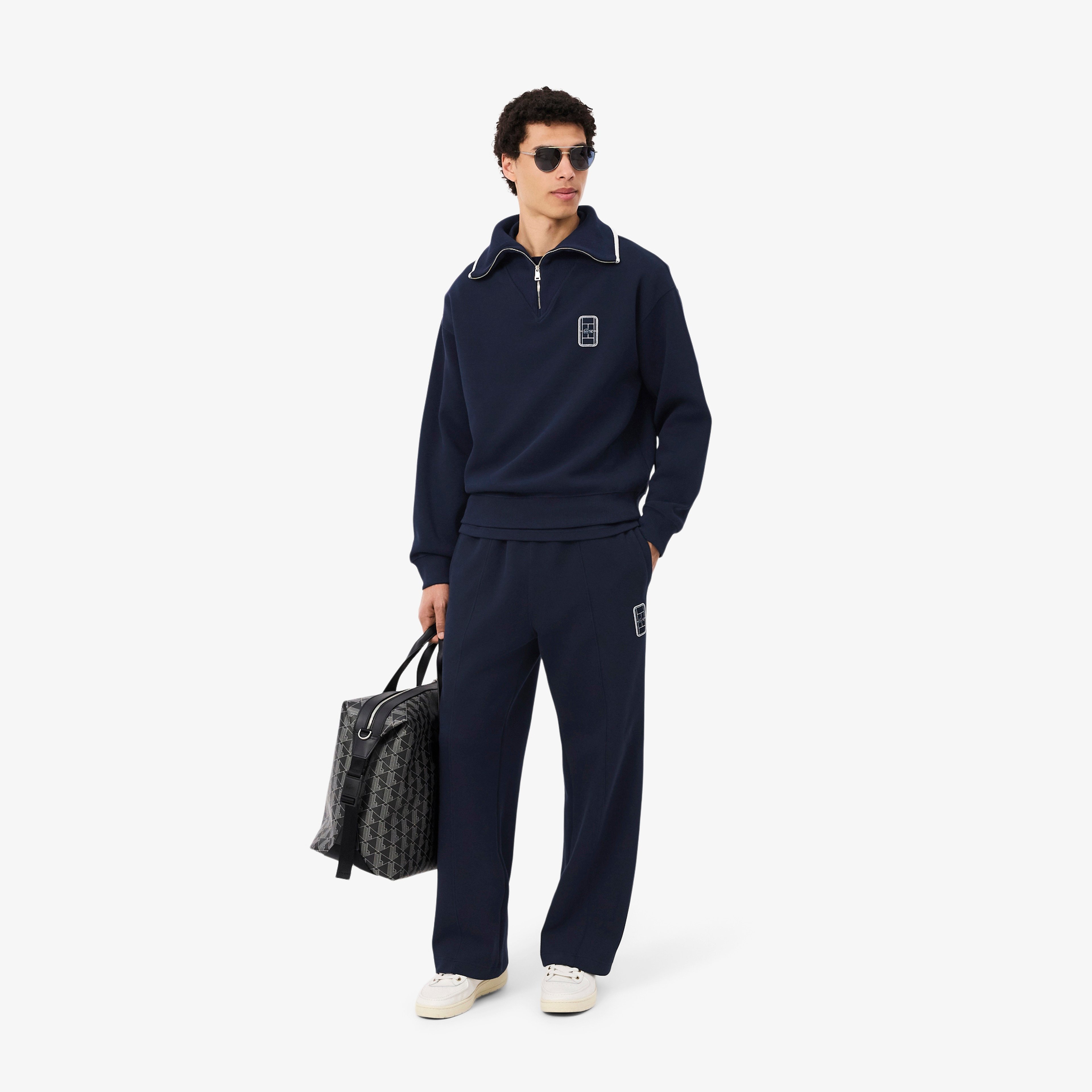 Erkek Loose Fit Yarım Fermuarlı Lacivert Sweatshirt