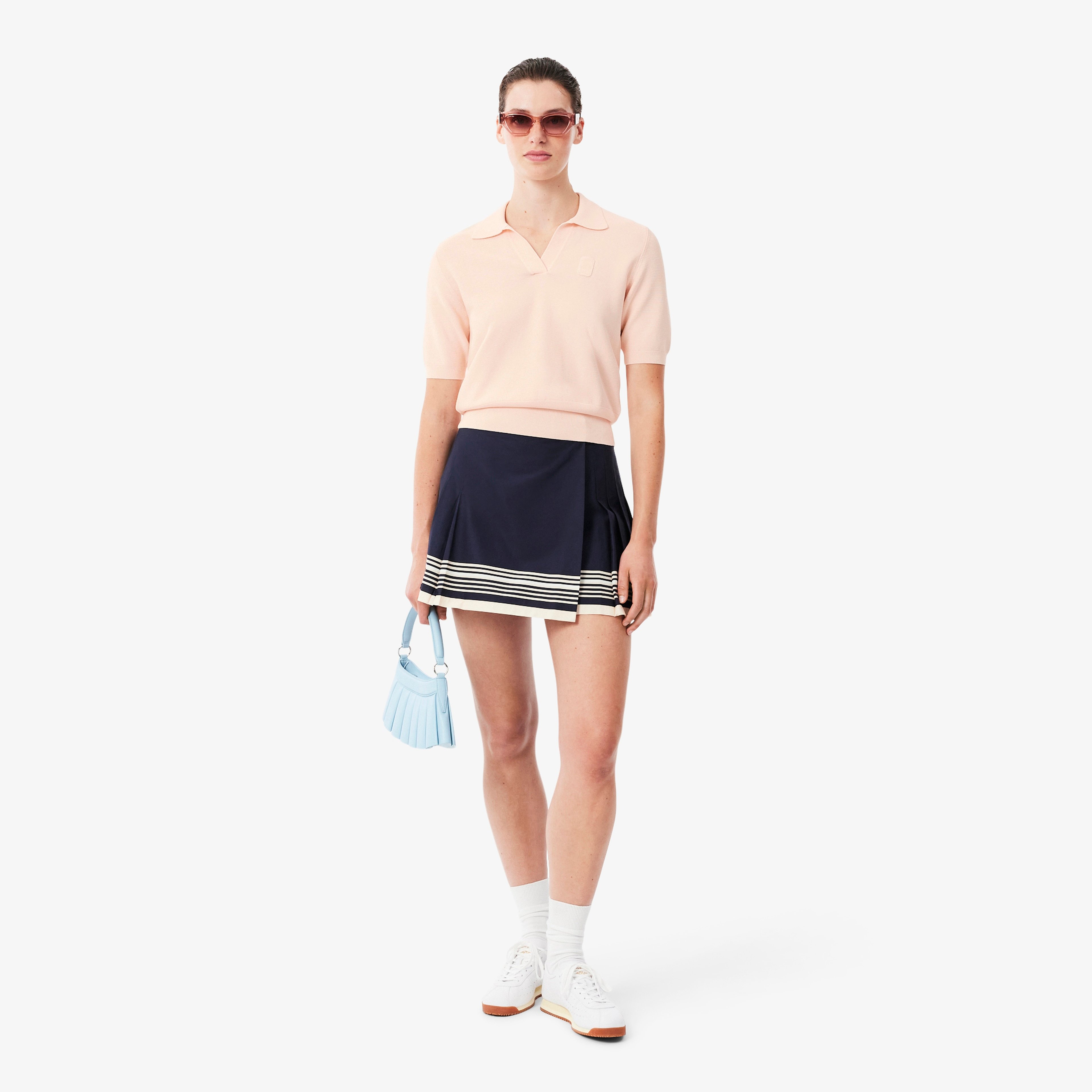 Kadın Regular Fit Kısa Kollu Polo Yaka Pembe Triko