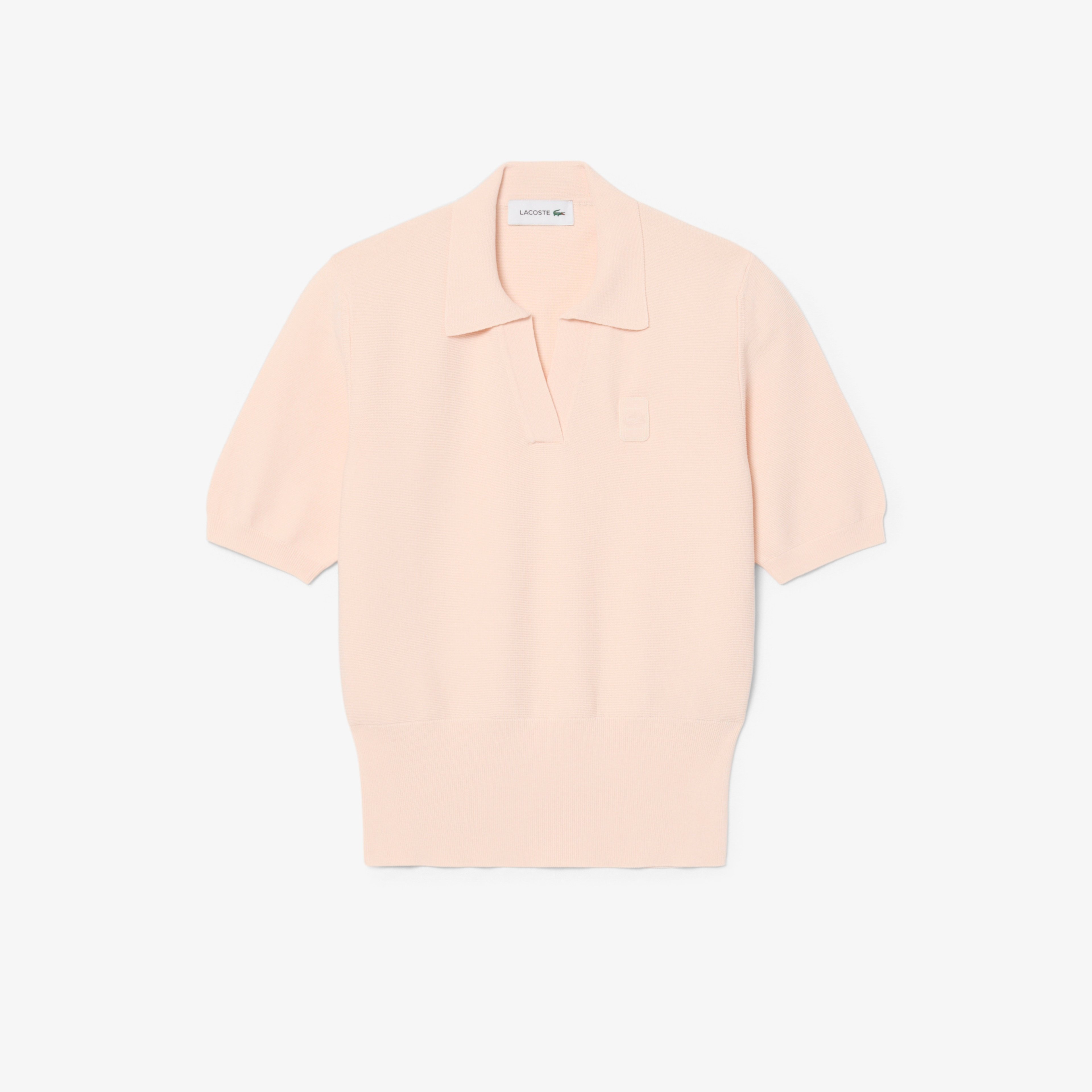 Kadın Regular Fit Kısa Kollu Polo Yaka Pembe Triko