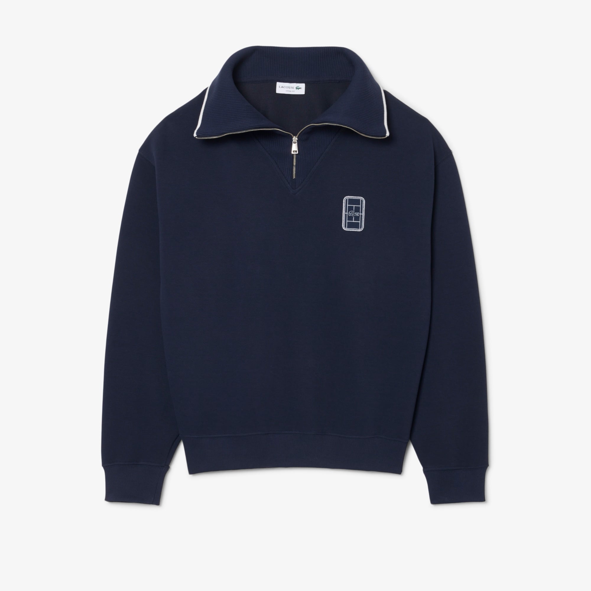 Erkek Loose Fit Yarım Fermuarlı Lacivert Sweatshirt