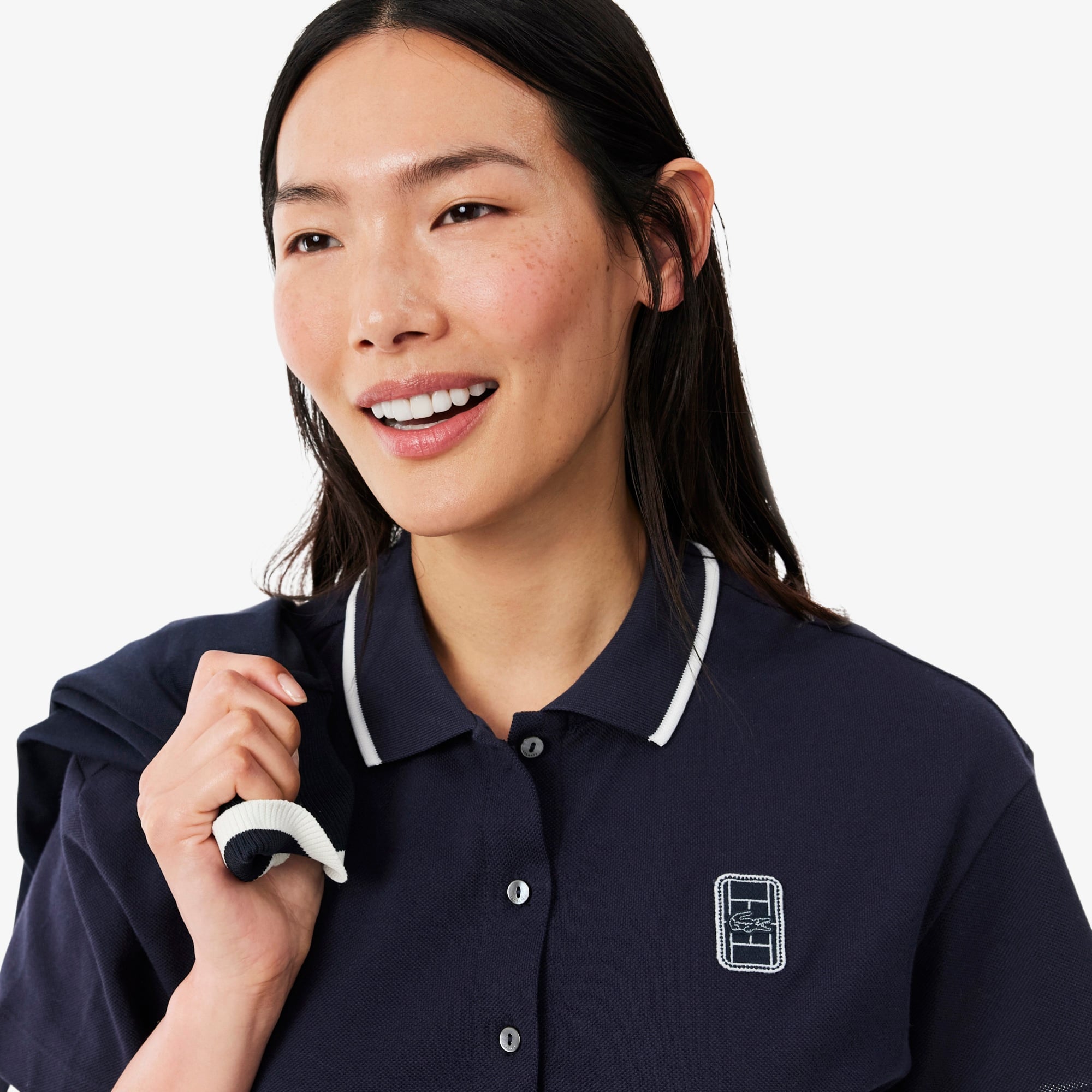 Kadın Flare Fit Kısa Kollu Polo Yaka Lacivert Elbise