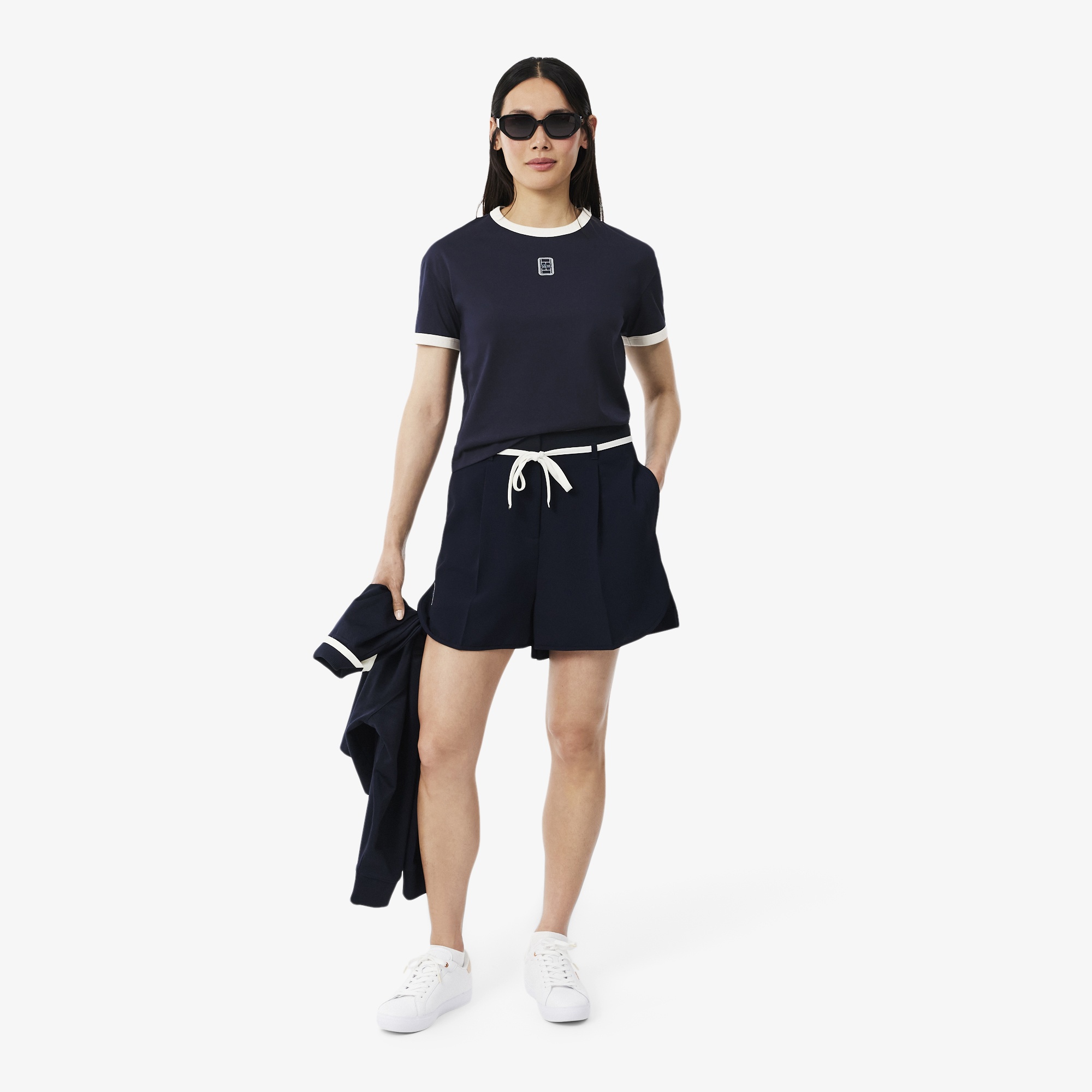 Kadın Relaxed Fit Bisiklet Yaka Lacivert T-Shirt