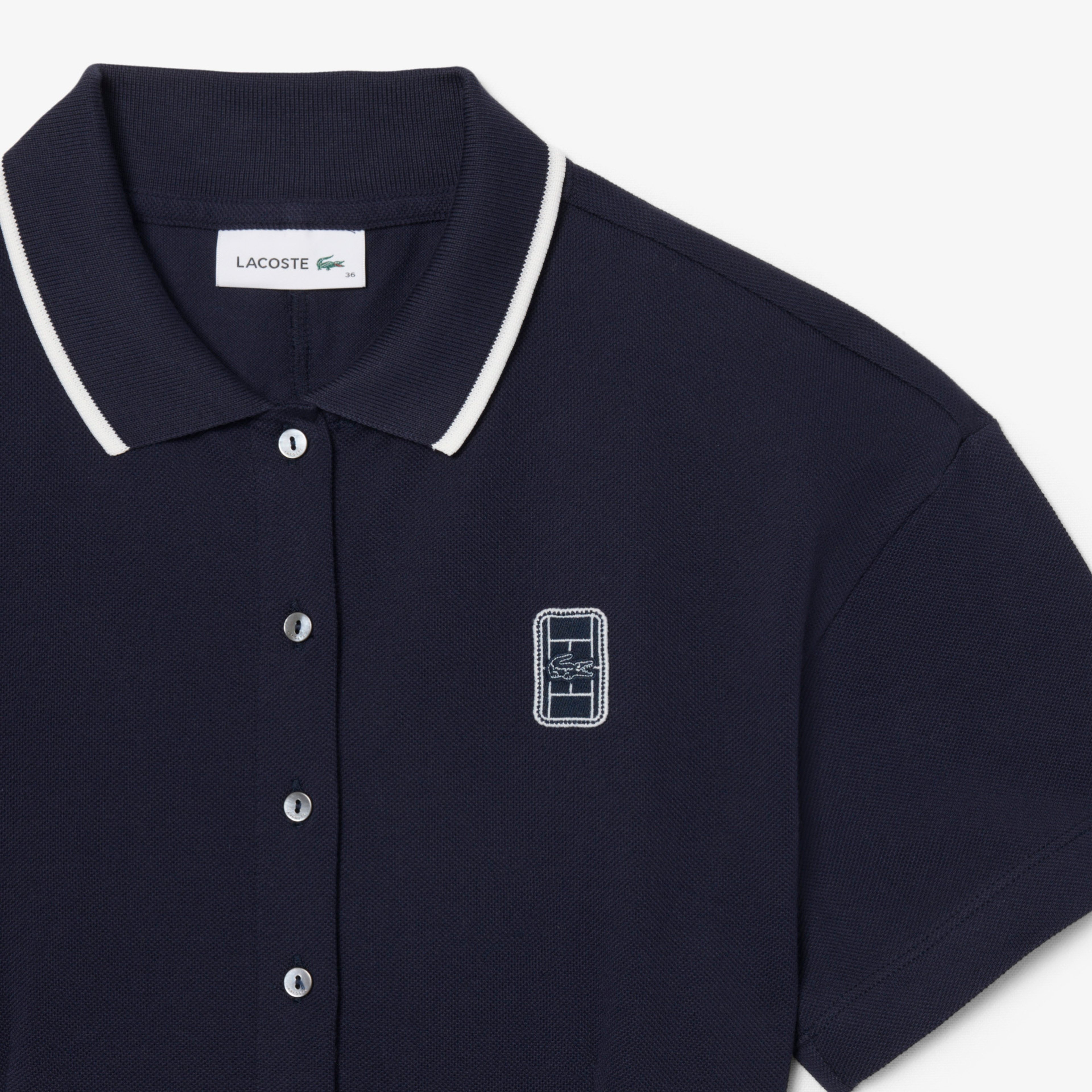 Kadın Flare Fit Kısa Kollu Polo Yaka Lacivert Elbise Kadın Flare Fit Kısa Kollu Polo Yaka Lacivert Elbise
