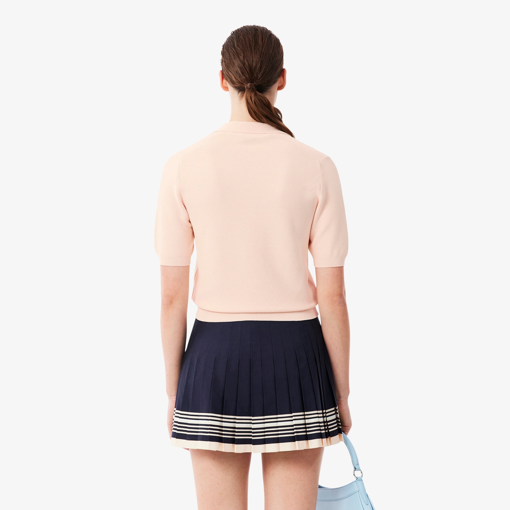 Kadın Regular Fit Kısa Kollu Polo Yaka Pembe Triko