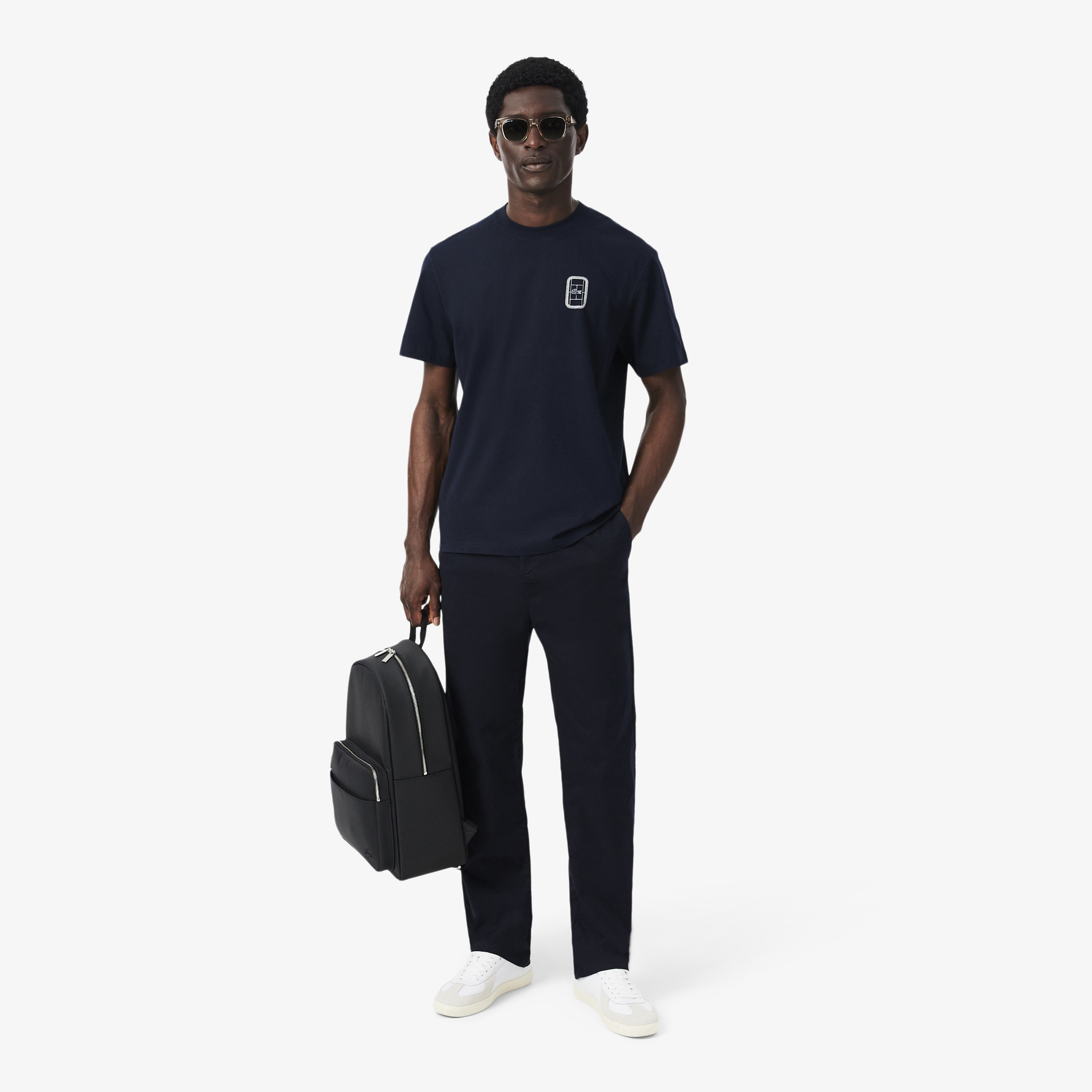 Unisex Classic Fit Bisiklet Yaka Baskılı Lacivert T-Shirt Unisex Classic Fit Bisiklet Yaka Baskılı Lacivert T-Shirt