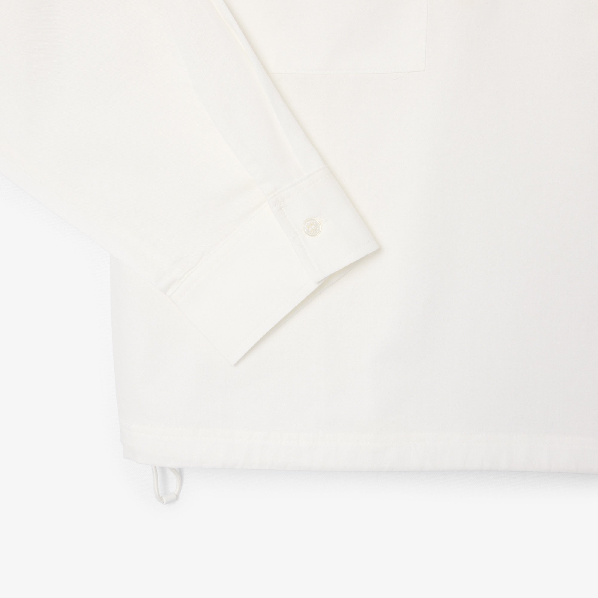 Kadın Oversize Fit Kapüşonlu Beyaz Yağmurluk
