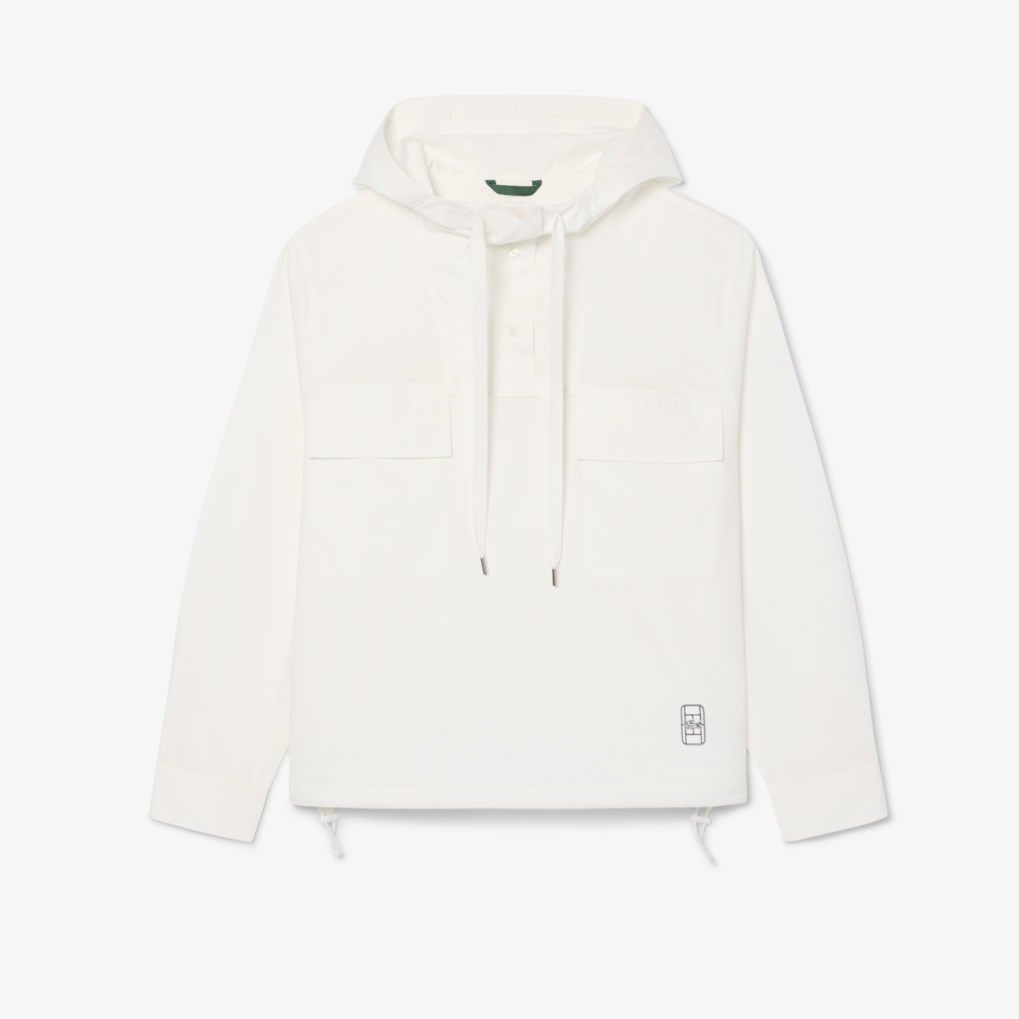 Kadın Oversize Fit Kapüşonlu Beyaz Yağmurluk